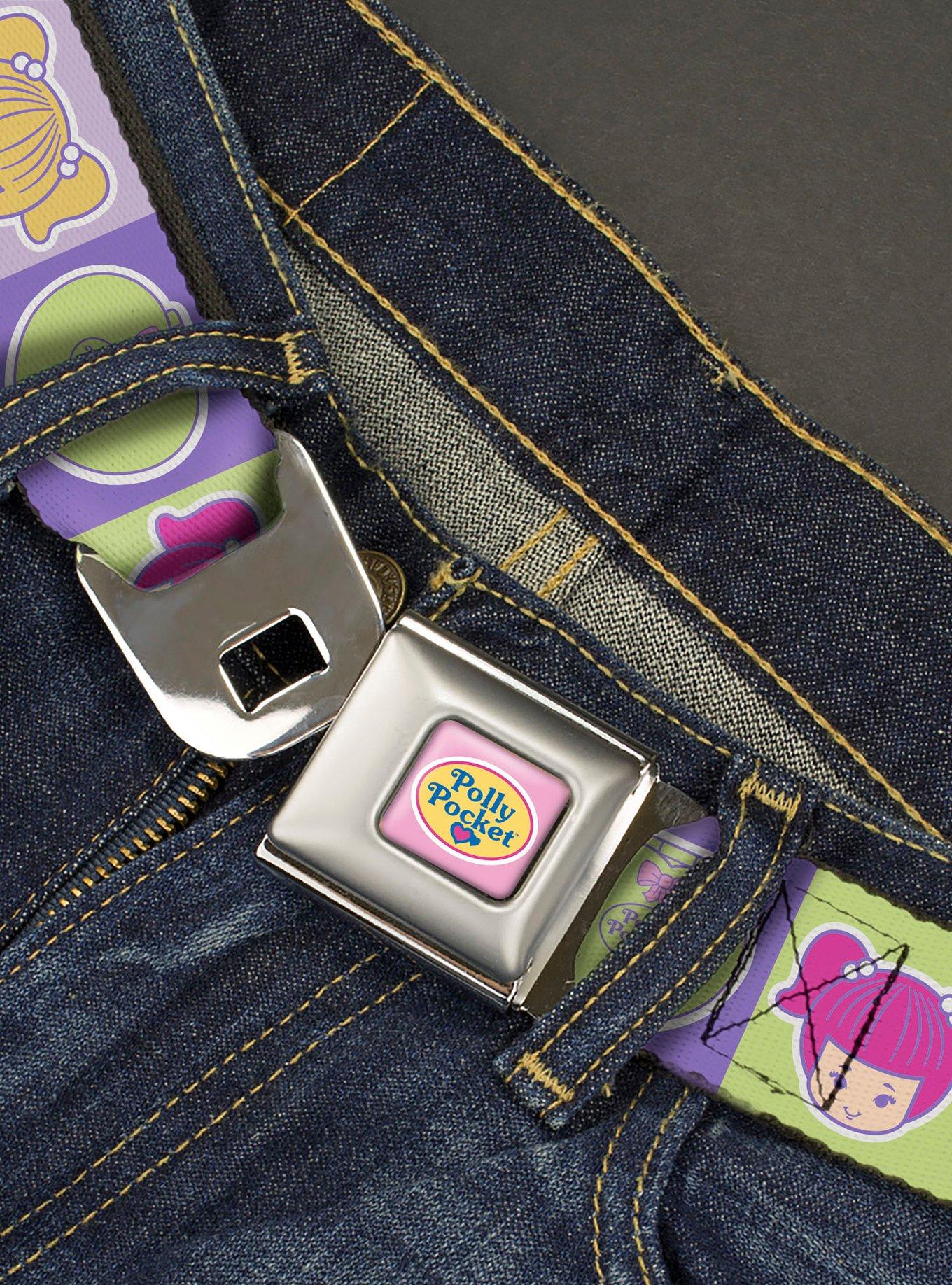 Polly Pocket Doll Faces & Title Logo Blocks Seatbelt Buckle Belt, , hi-res