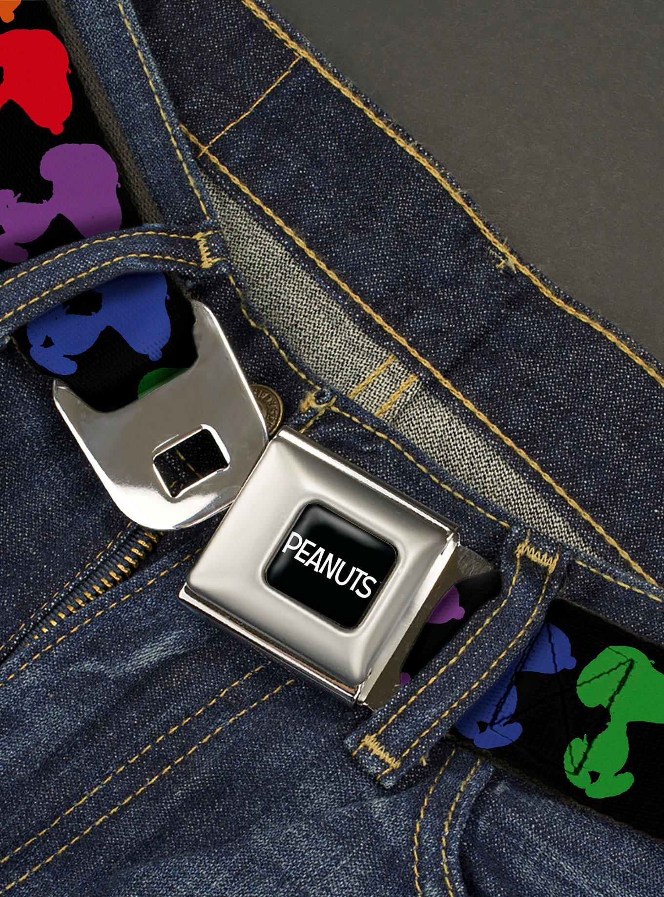 Peanuts Snoopy Silhouette Pose Rainbow Seatbelt Buckle Belt, , hi-res