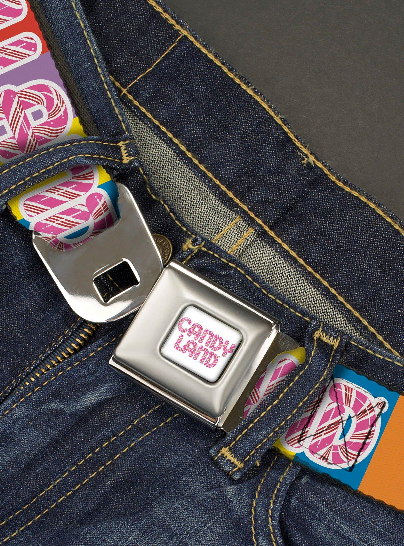 Candy Land Game Logo Color Blocks Seatbelt Buckle Belt, , hi-res