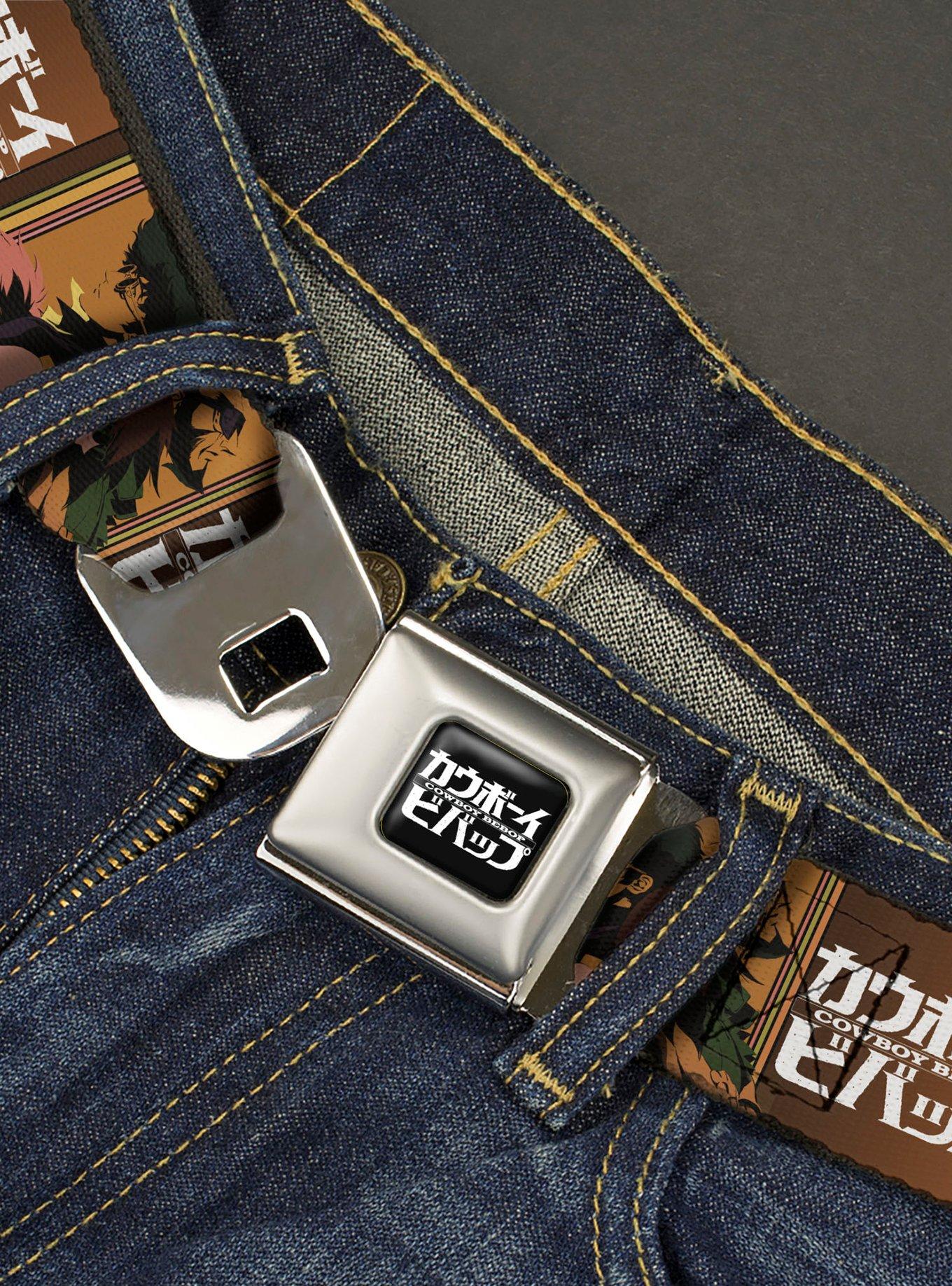 Cowboy Bebop Crew Group & Title Logo Blocks Seatbelt Buckle Belt, , hi-res