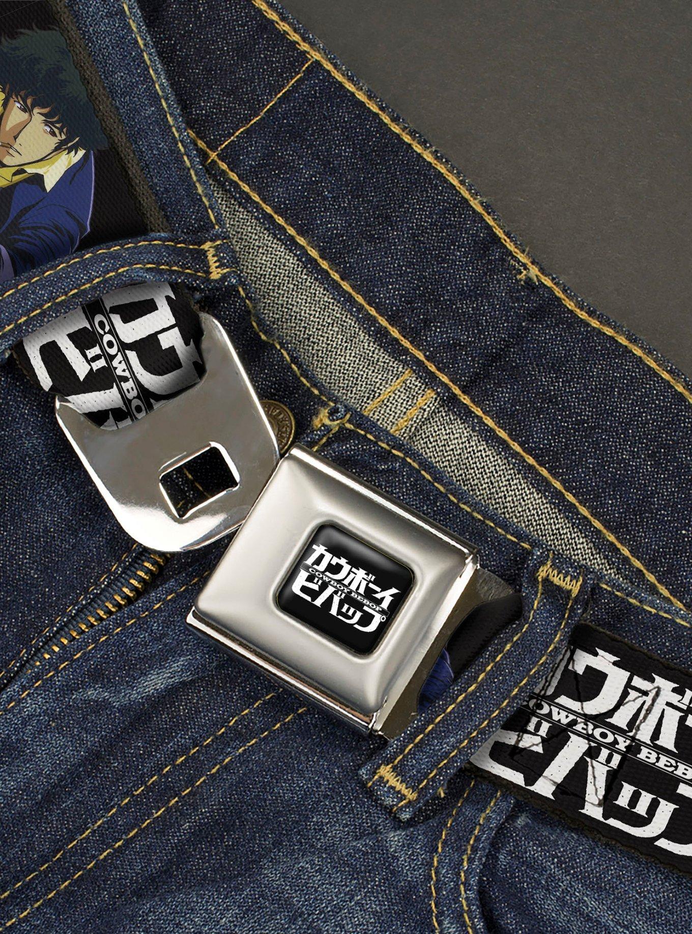 Cowboy Bebop Spike & Vicious Pose & Logo Seatbelt Buckle Belt, , hi-res