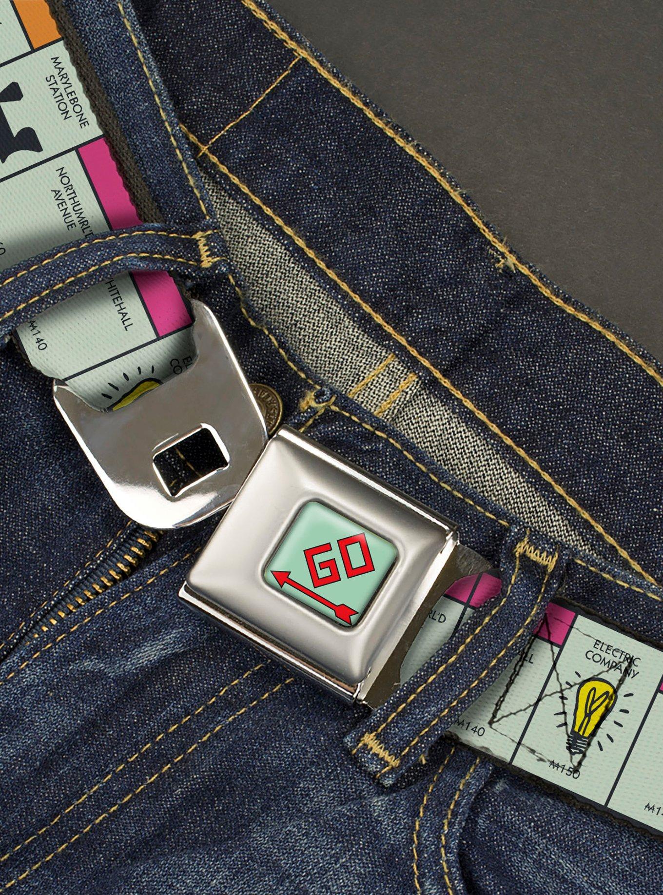 Monopoly British UK Game Board Space Blocks Seatbelt Buckle Belt, , hi-res