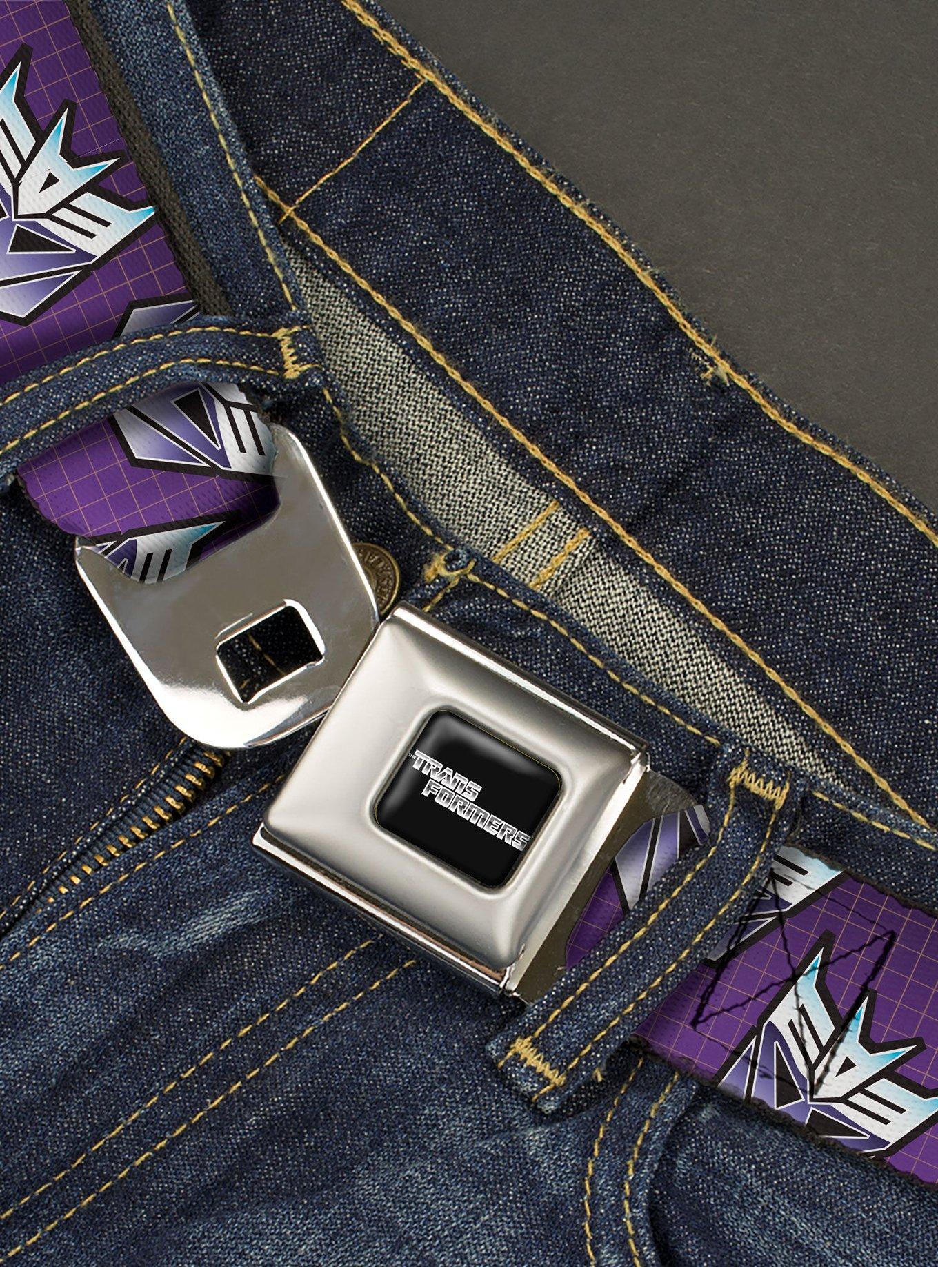 Transformers Decepticons Icon Scattered Grids Seatbelt Buckle Belt, , hi-res