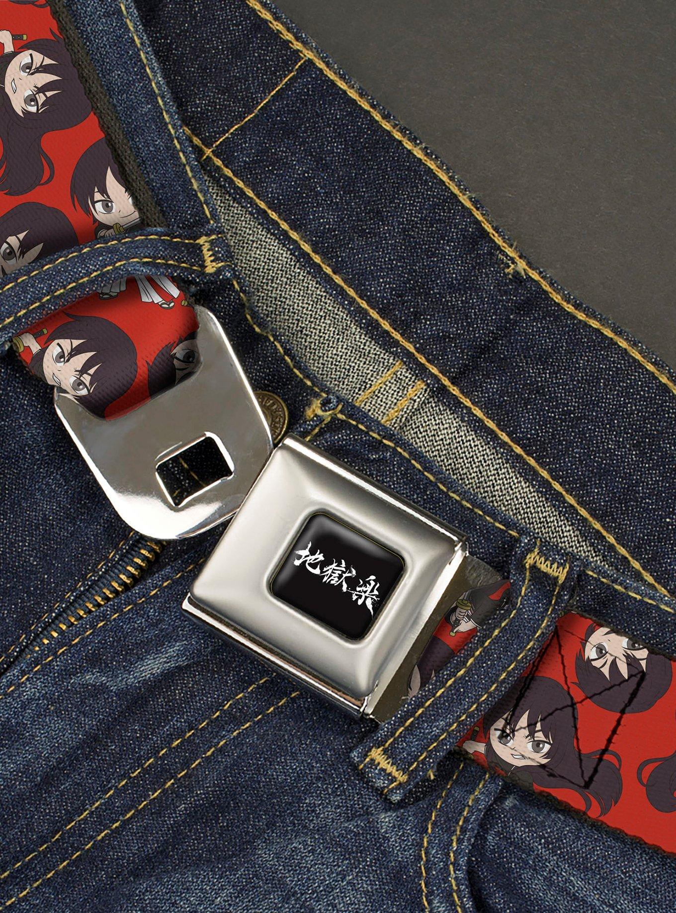 Hell's Paradise Chibi Aza Toma Sword Poses Seatbelt Buckle Belt, MULTI, alternate