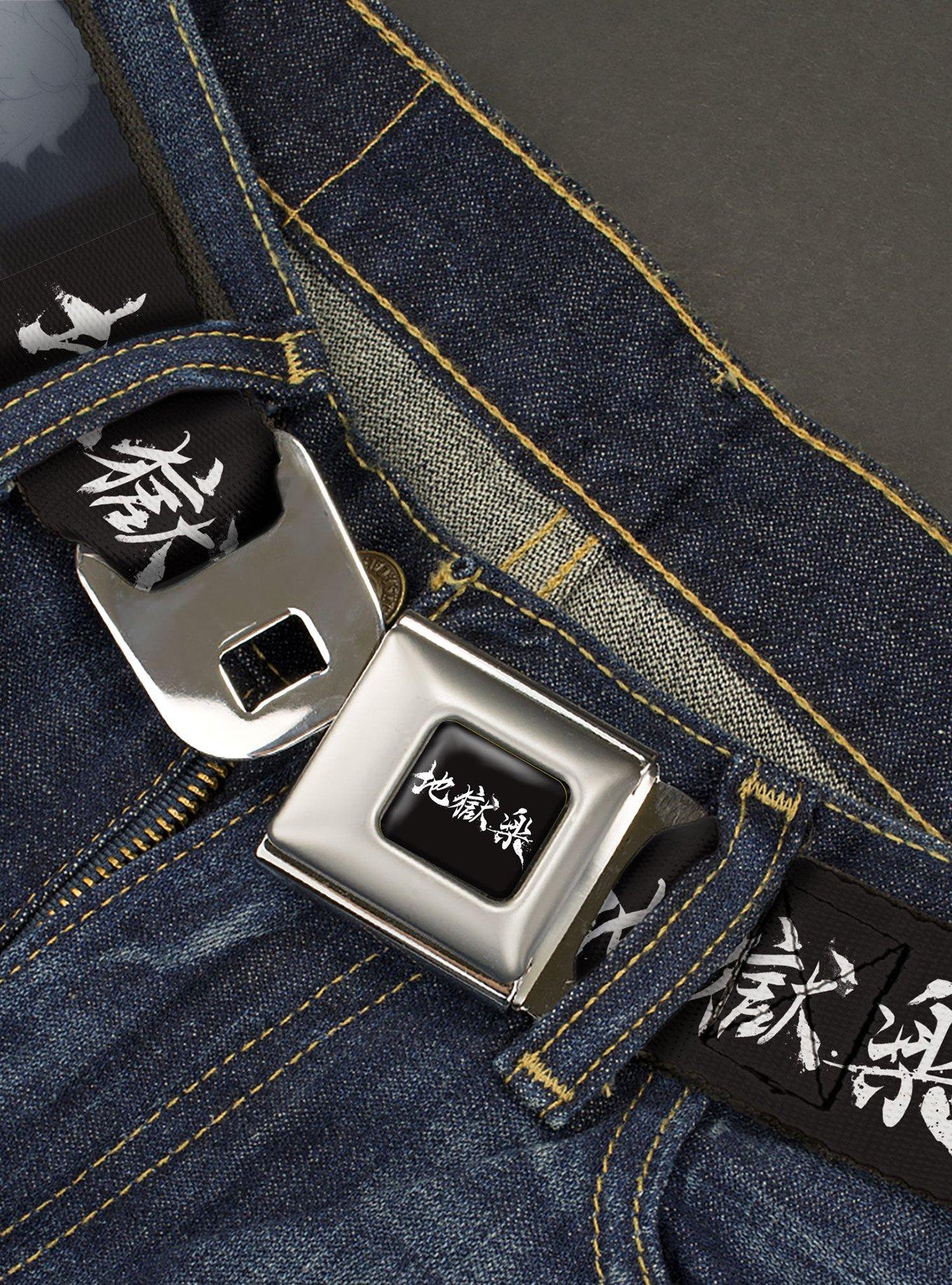 Hell's Paradise Kanji Title Logo & Gabimaru Face Seatbelt Buckle Belt, , hi-res