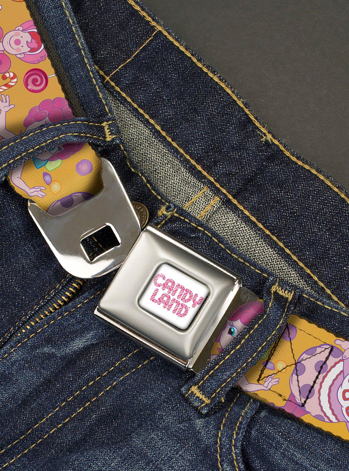 Candy Land Characters & Candy Collage Youth Seatbelt Buckle Belt, , hi-res