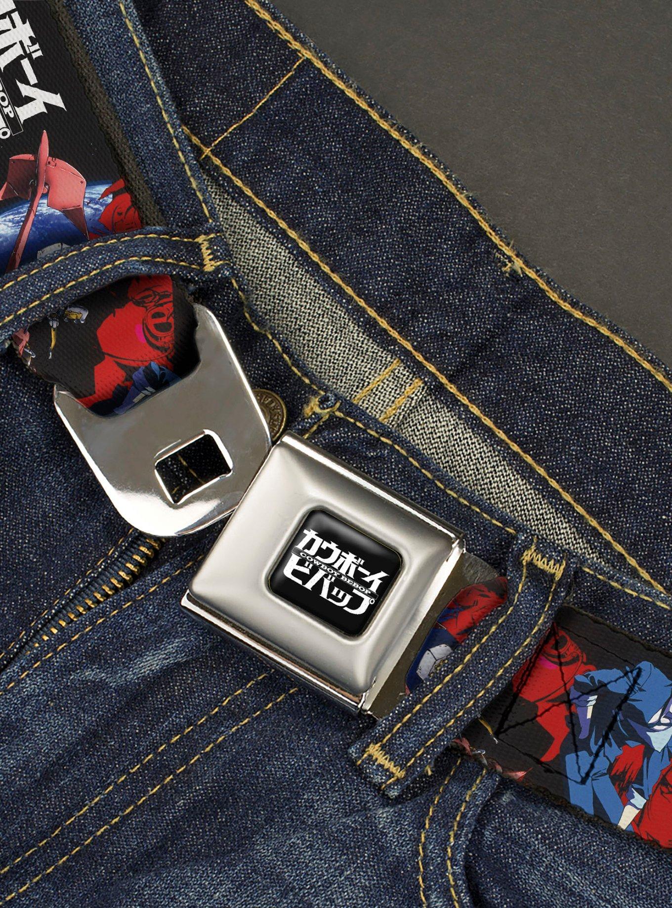 Cowboy Bebop Spike Pose & Crew Collage & Title Youth Seatbelt Buckle Belt, , hi-res