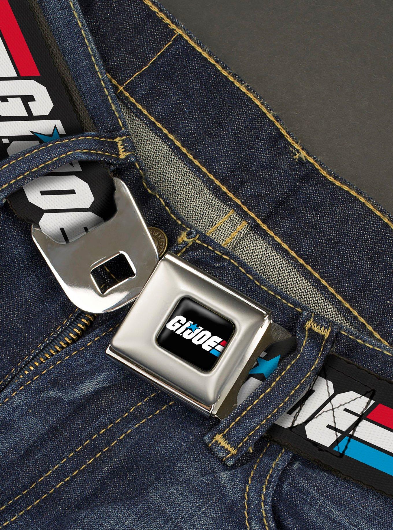 GI Joe Title Logo Stripe Youth Seatbelt Buckle Belt, , hi-res
