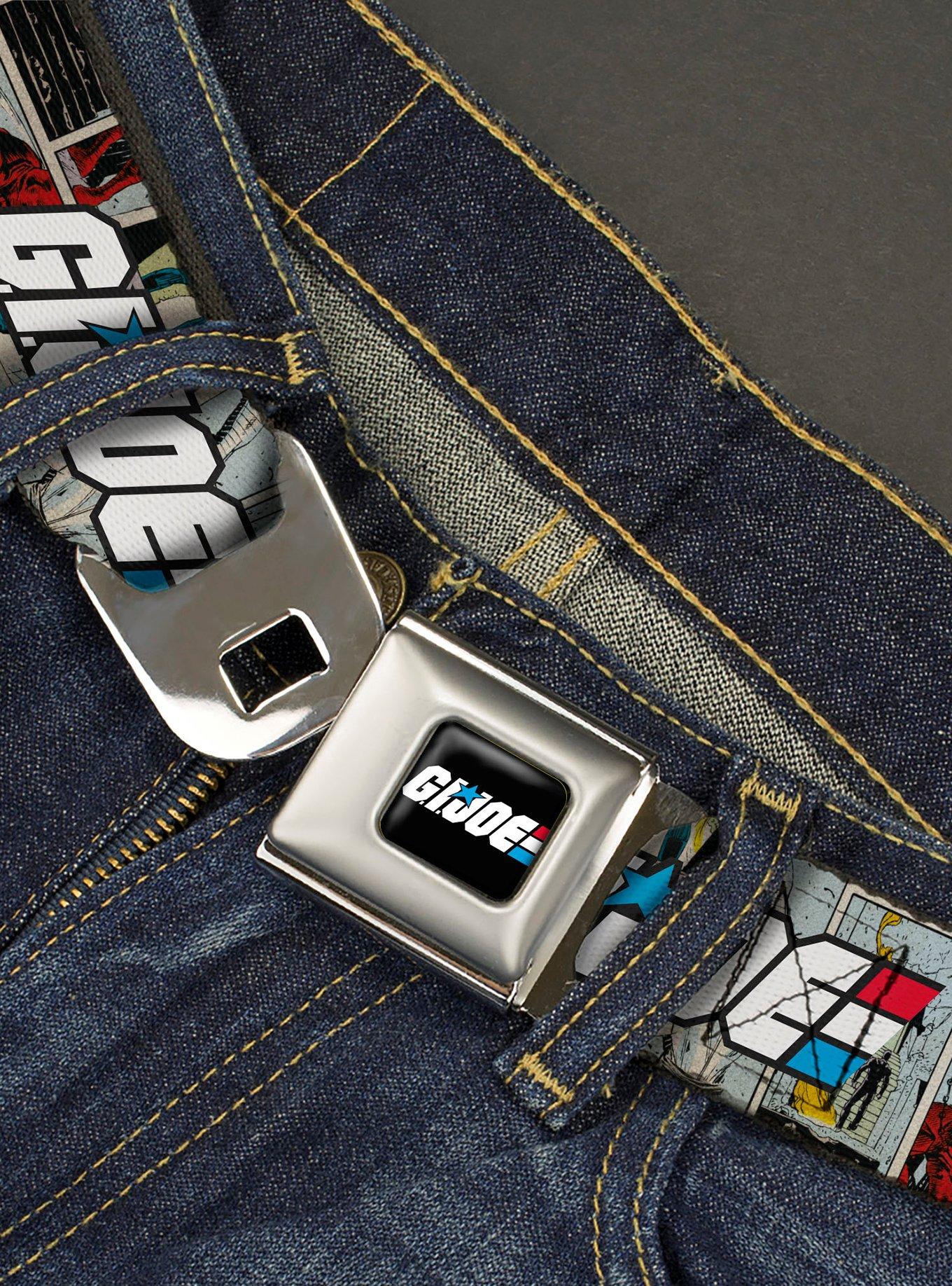 GI Joe Title Logo & Comic Scene Blocks Youth Seatbelt Buckle Belt, , hi-res