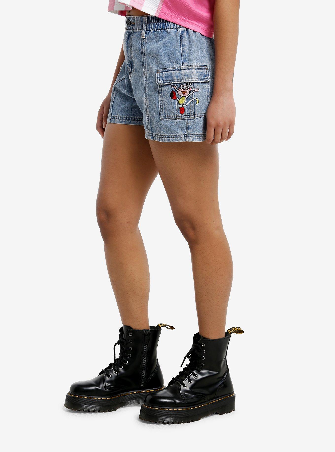 Dora The Explorer Denim Cargo Shorts, MULTI, alternate