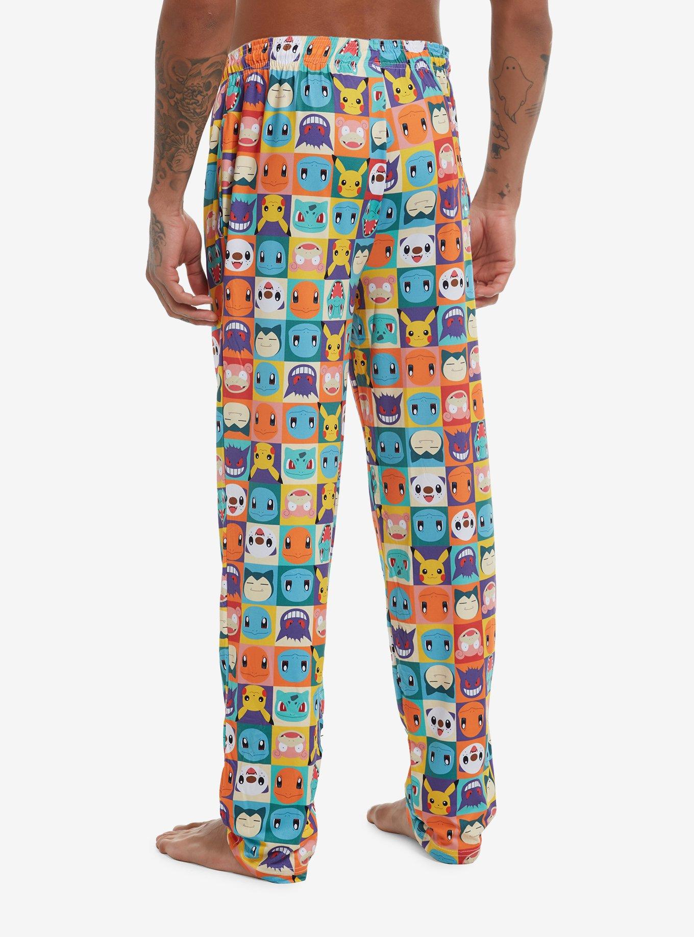 Pokemon Faces Grid Pajama Pants, MULTI, alternate