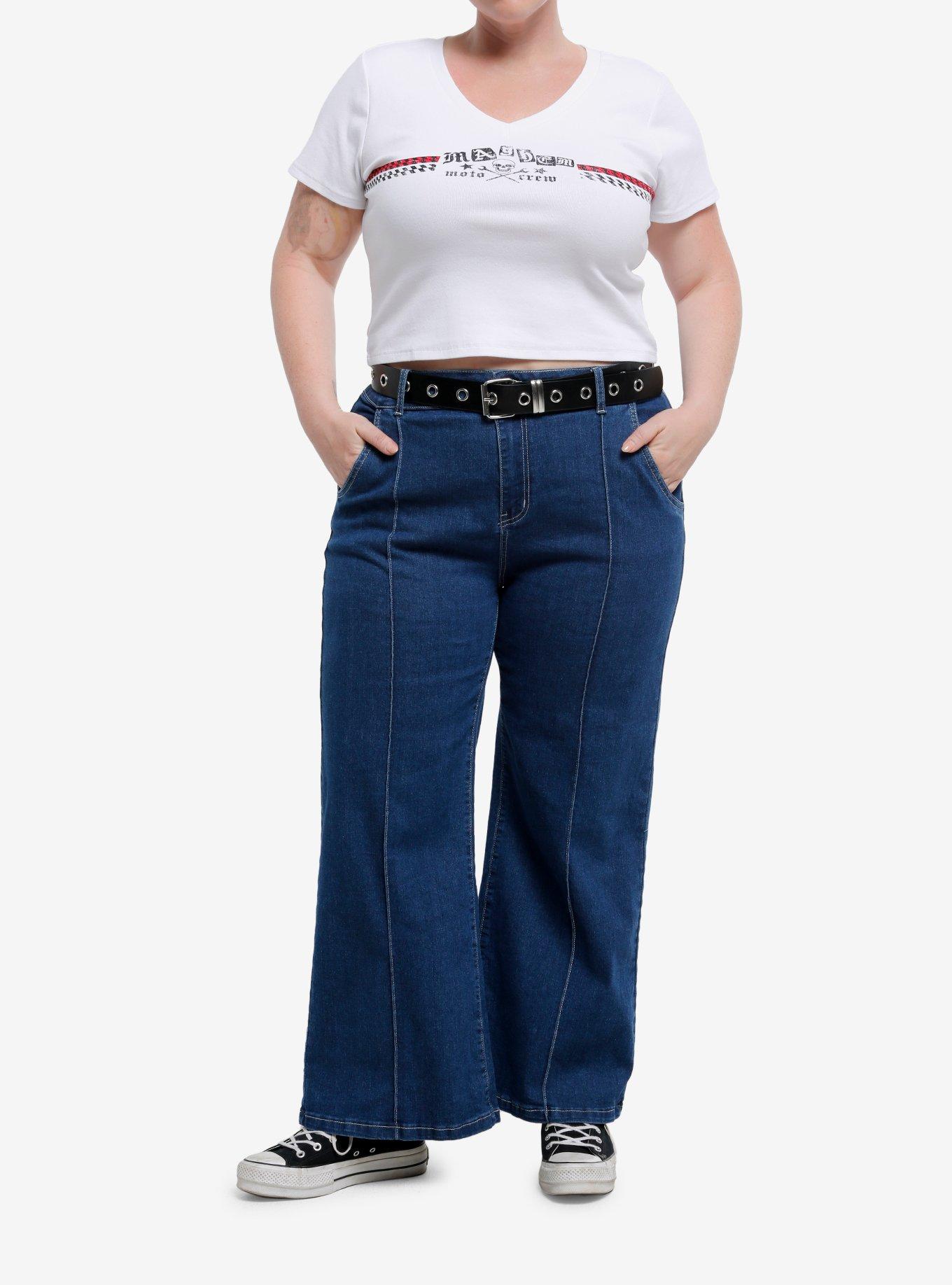 Mayhem Moto Crew Girls V-Neck T-Shirt Plus Size, , hi-res