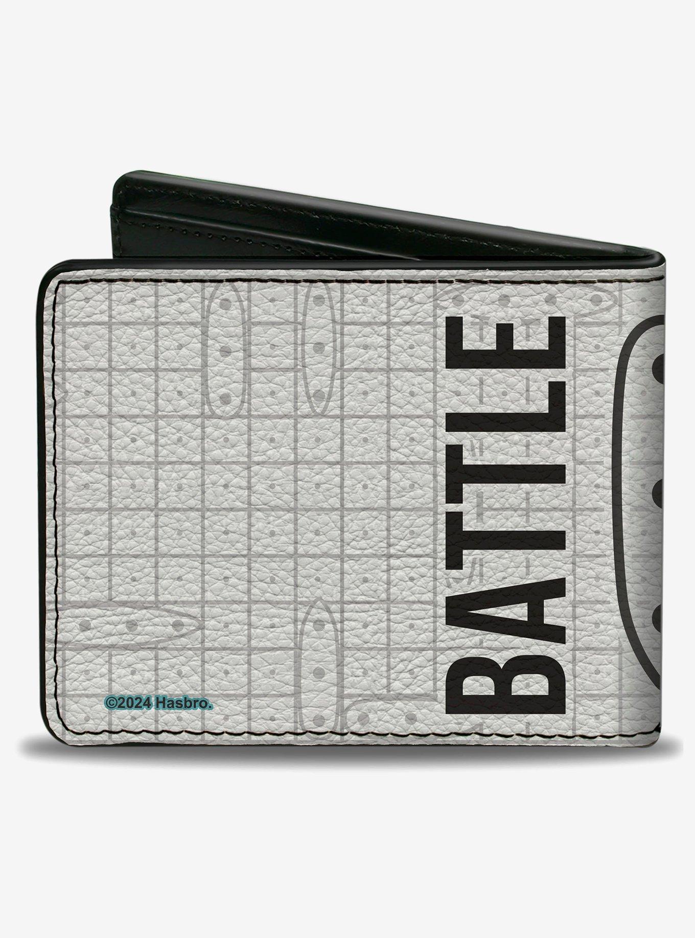 Battleship Battle Ready Grids and Ships White Blue Black Bifold Wallet, , hi-res