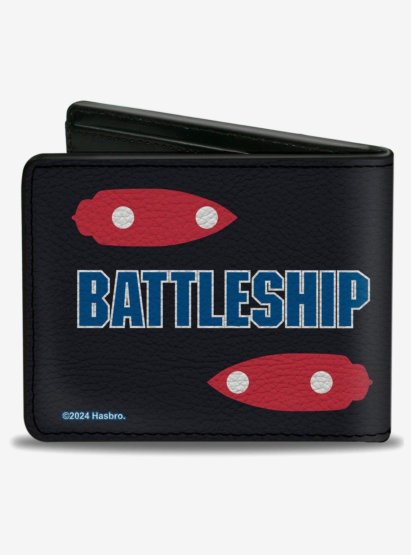 Battleship Hot Shot Ships Black Red Blue White Bifold Wallet, , hi-res