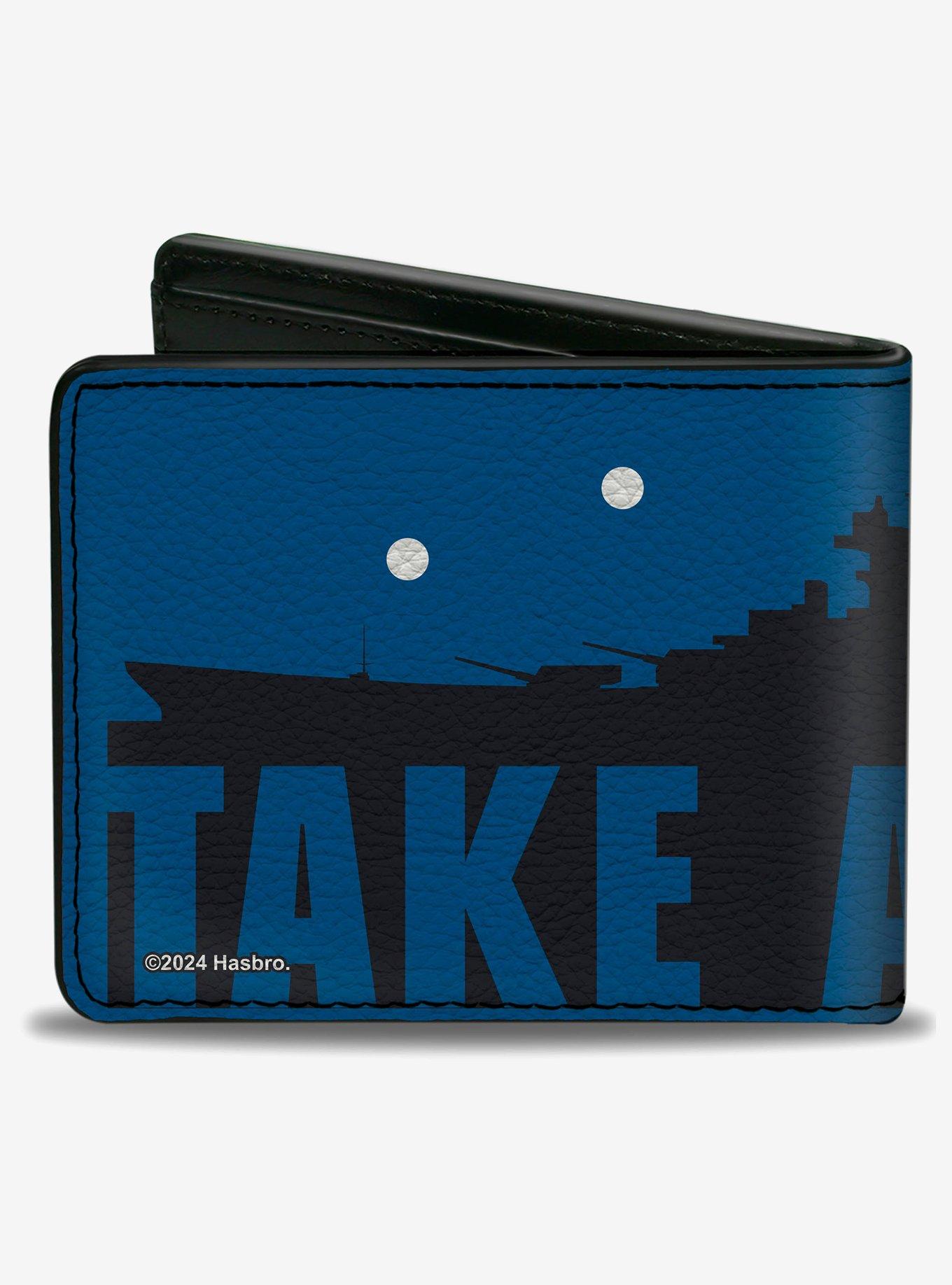 Battleship Silhouette Take A Shot Blues White Bifold Wallet, , hi-res