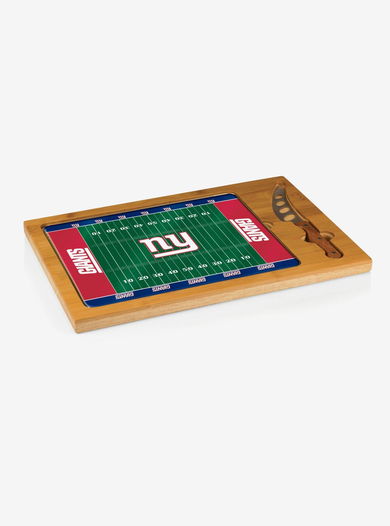 NFL New York Giants Football Field Glass Top Cutting Board & Knife, , hi-res