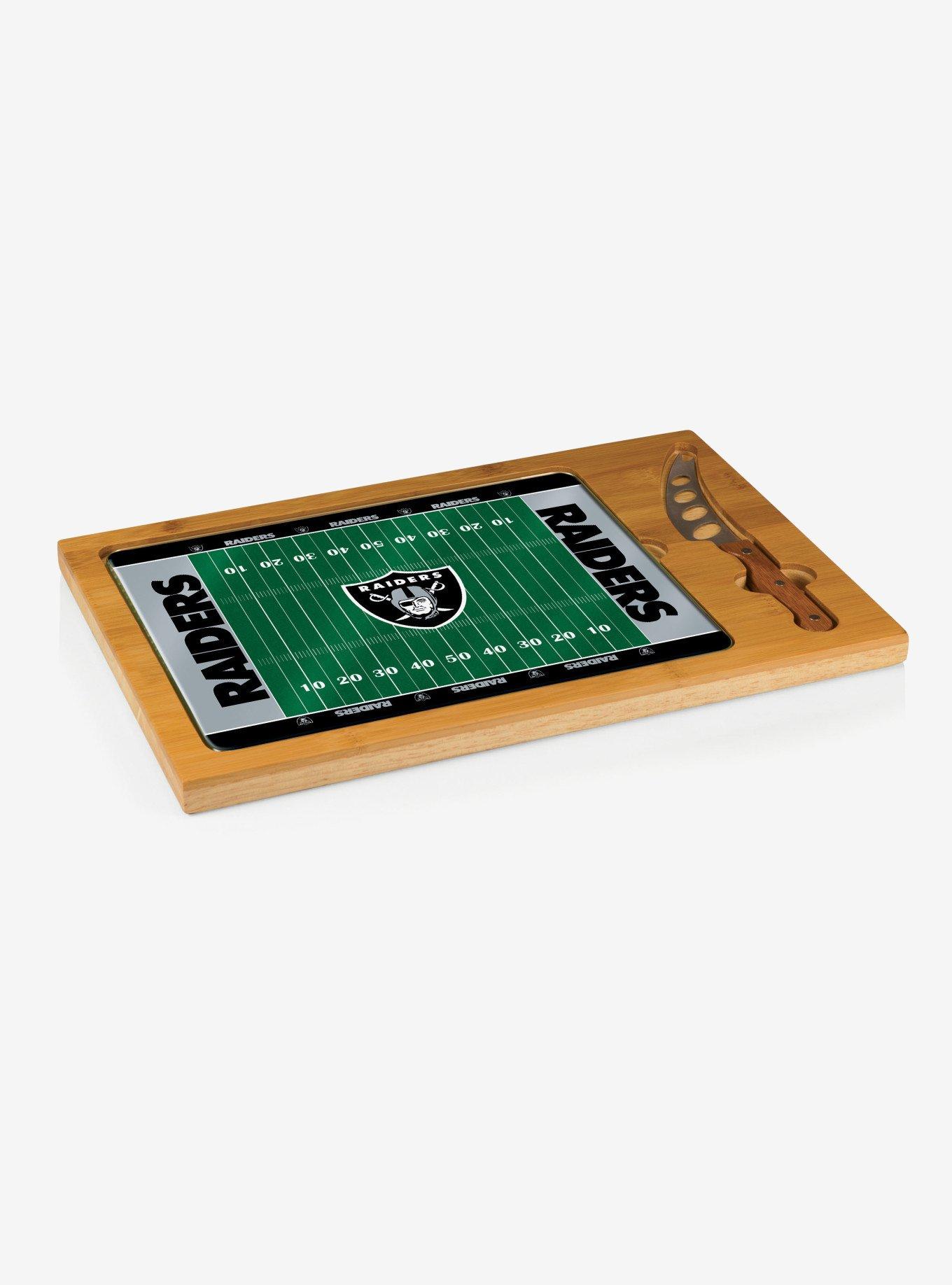 NFL Las Vegas Raiders Football Field Glass Top Cutting Board & Knife, , hi-res