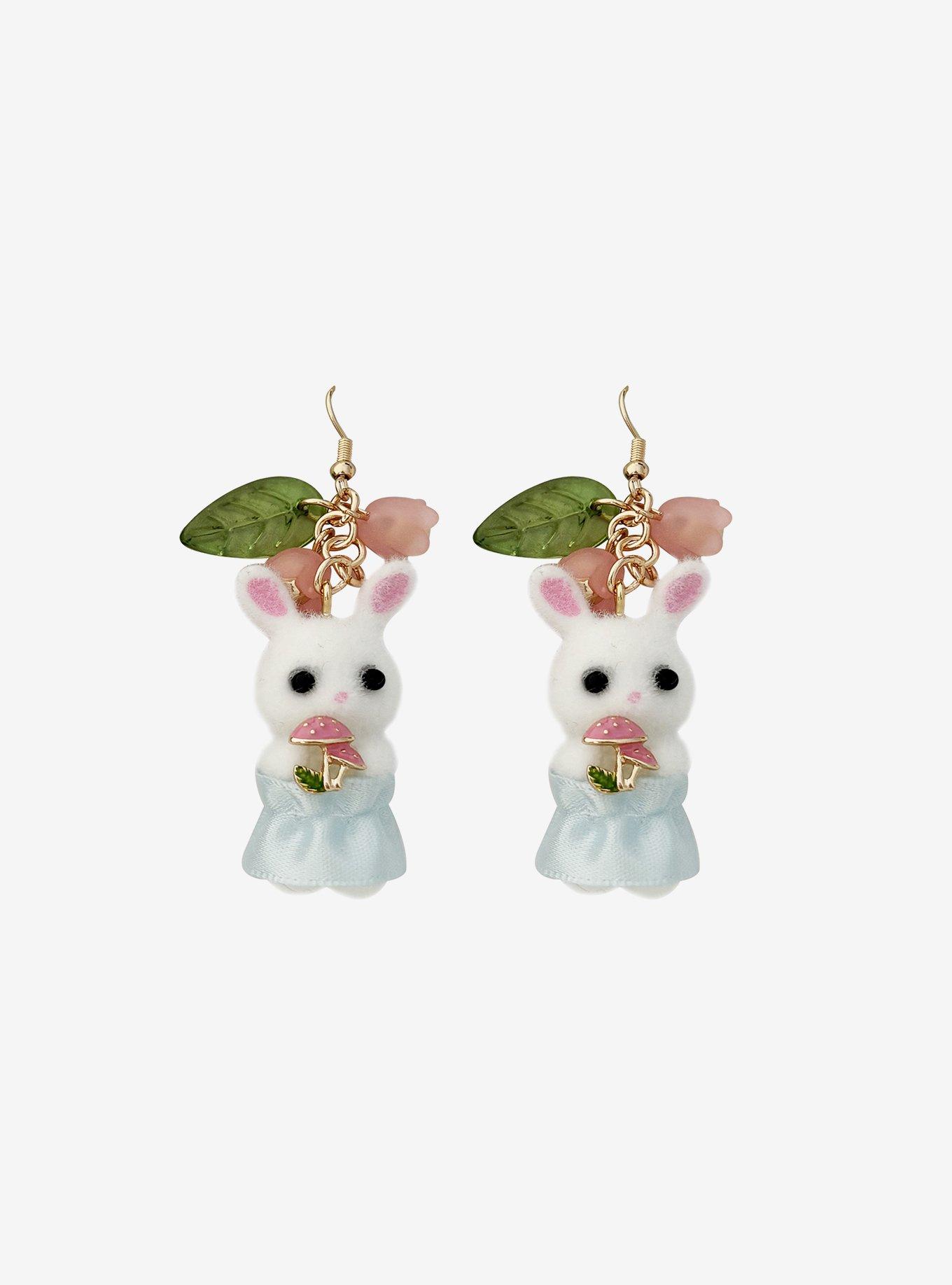 Thorn & Fable Mushroom Bunnies Drop Earrings, , hi-res