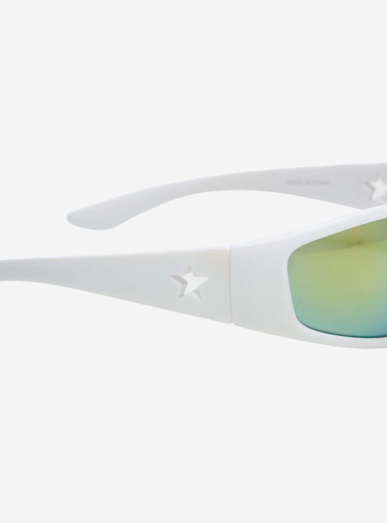 White Y2K Sunglasses, , alternate