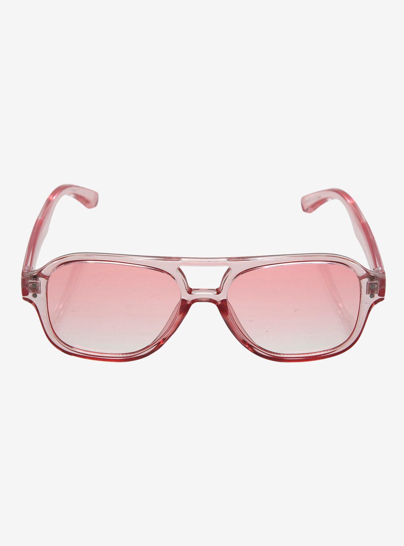 Pink Translucent Sunglasses, , alternate