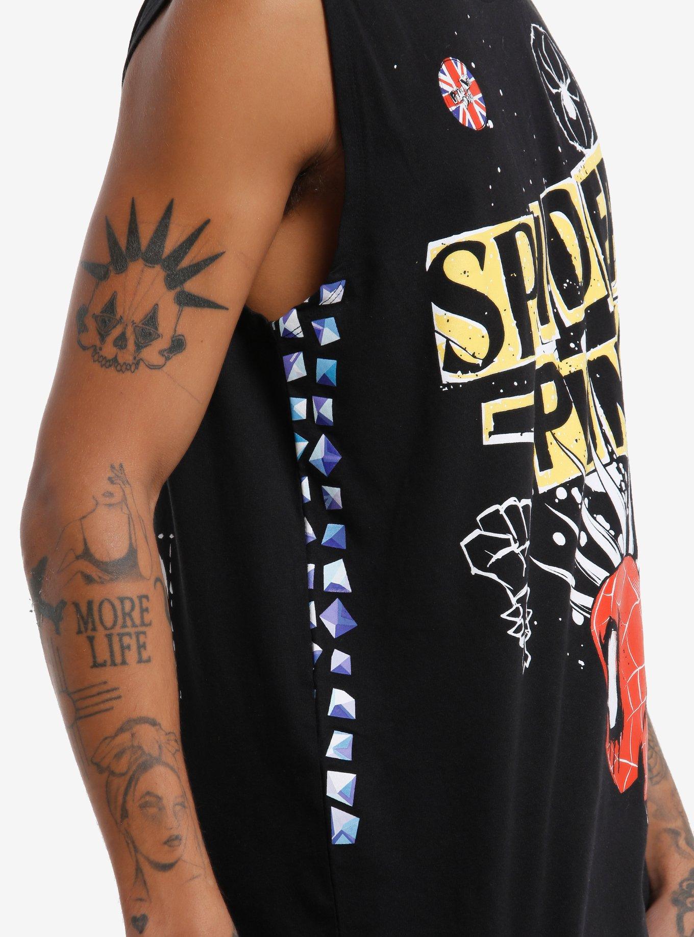 Marvel Spider-Man: Across The Spider-Verse Spider-Punk Muscle Tank Top, BLACK, alternate