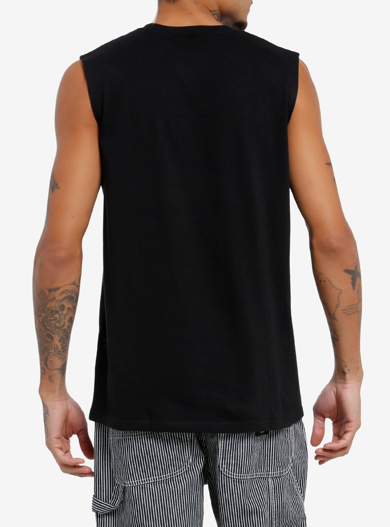 Garfield Motorcycle Muscle Tank Top, BLACK, alternate