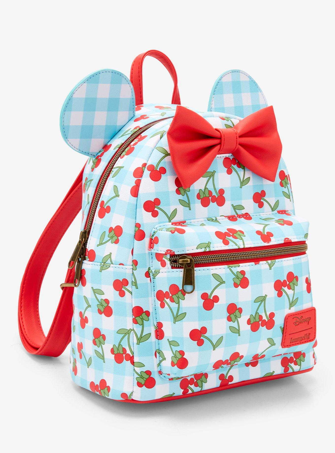 Loungefly Disney Minnie Mouse Gingham Cherry Mini Backpack, , hi-res