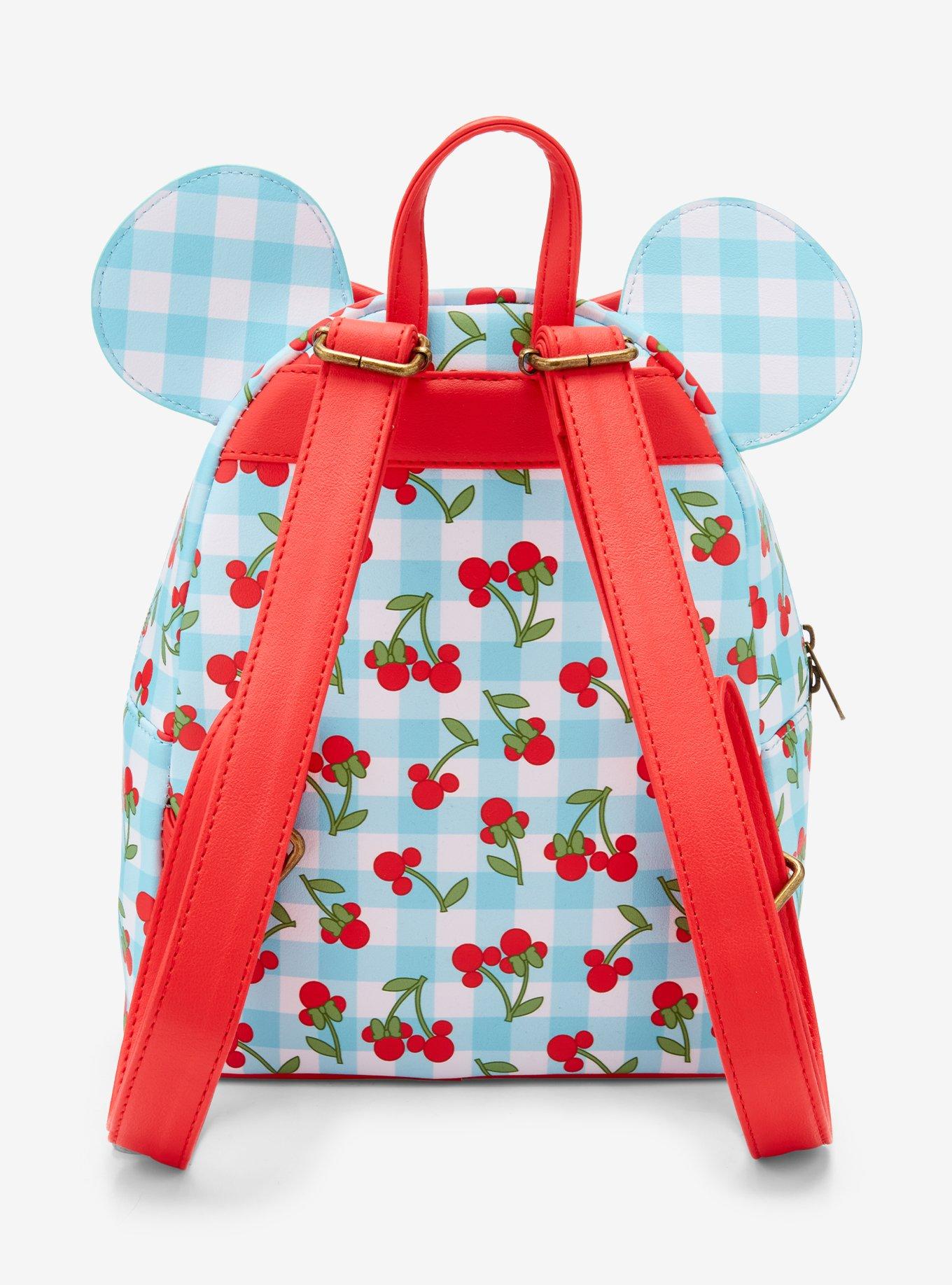Loungefly Disney Minnie Mouse Gingham Cherry Mini Backpack, , alternate