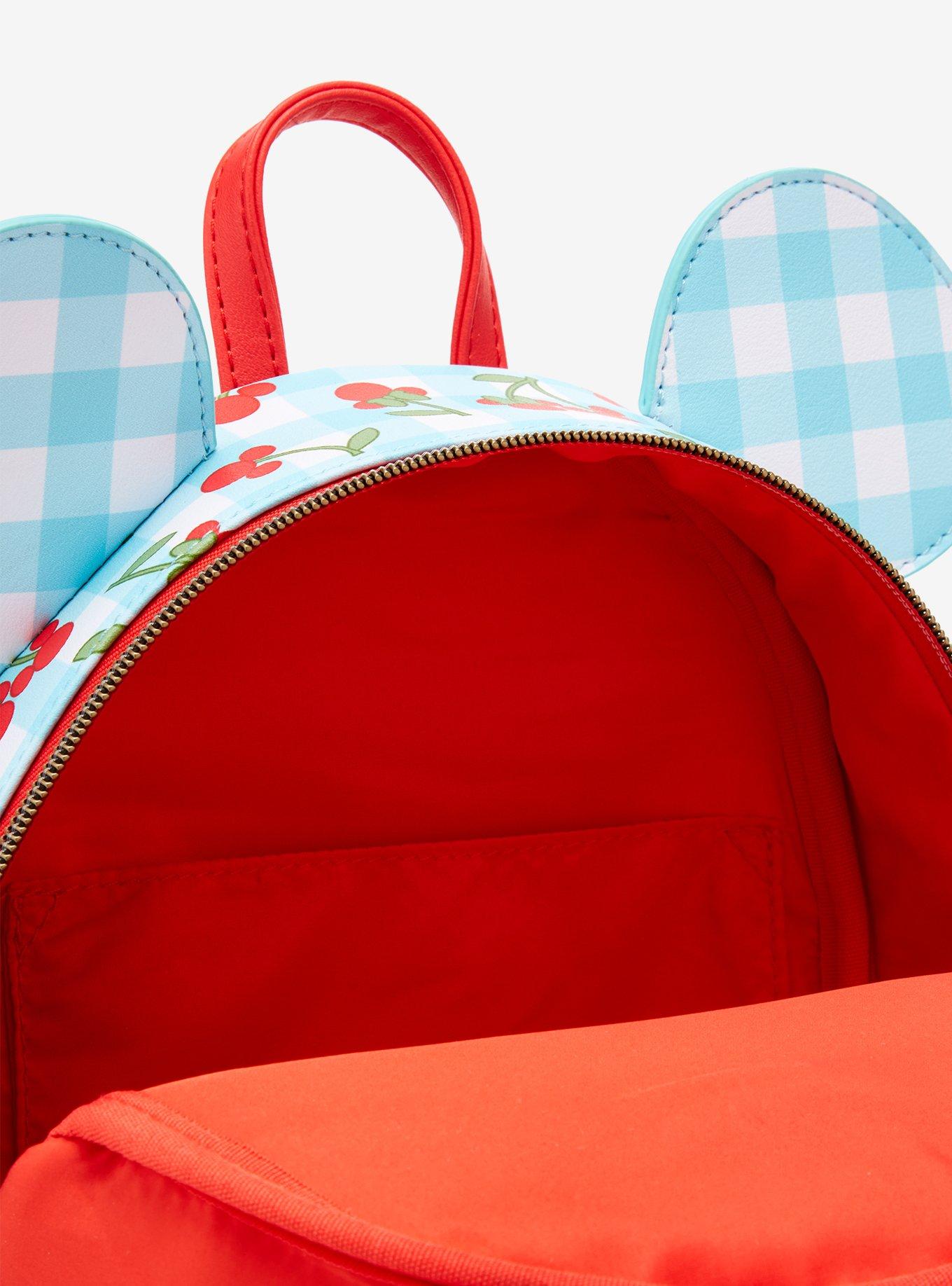 Loungefly Disney Minnie Mouse Gingham Cherry Mini Backpack, , alternate