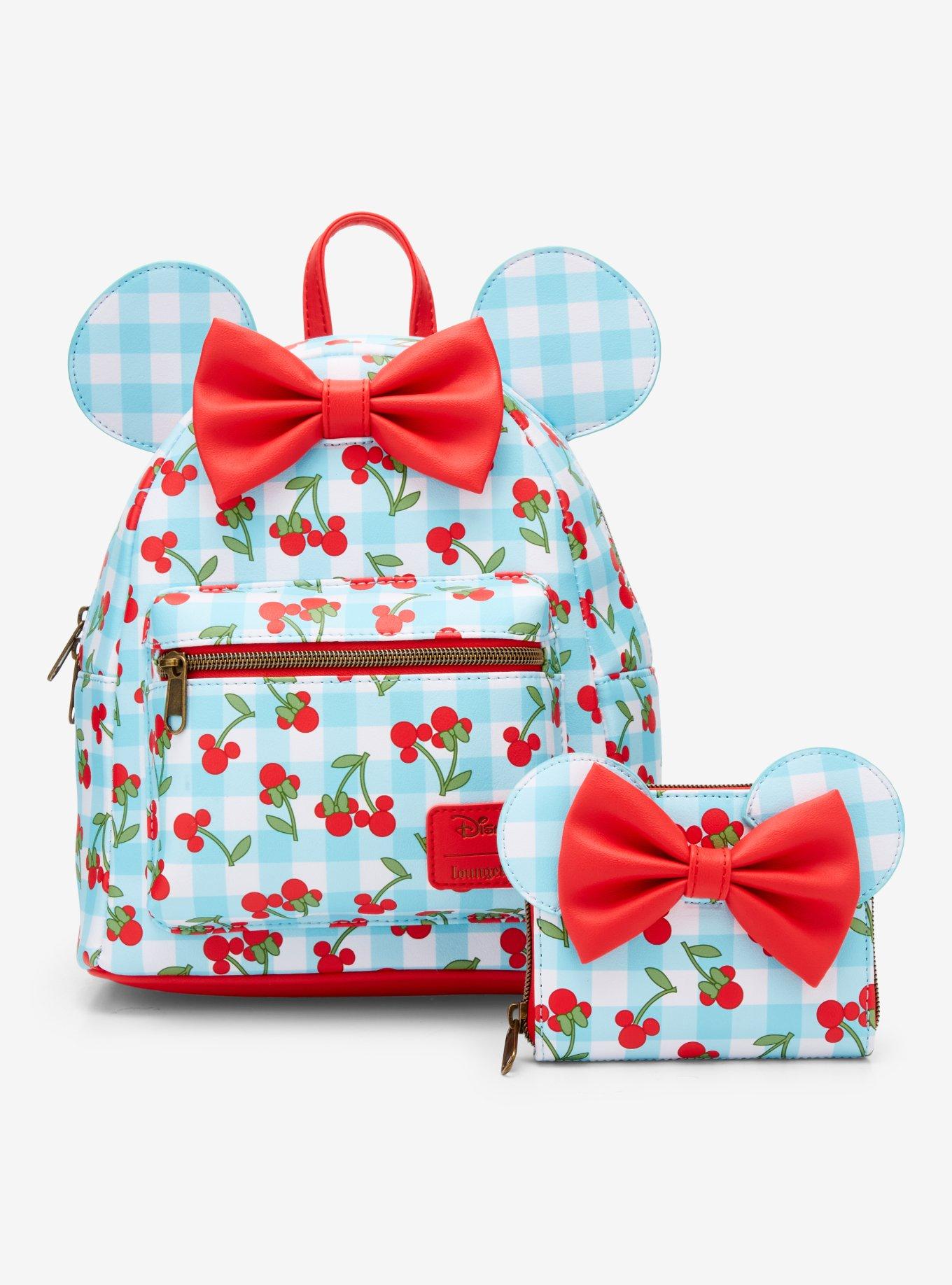 Loungefly Disney Minnie Mouse Gingham Cherry Mini Backpack, , alternate