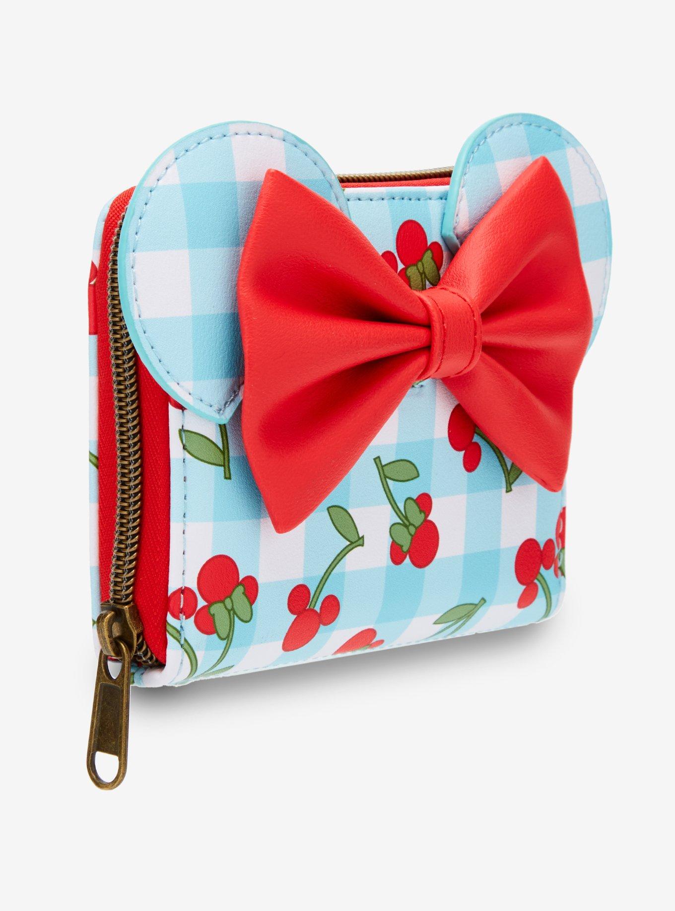 Loungefly Disney Minnie Mouse Gingham Cherry Mini Wallet, , hi-res
