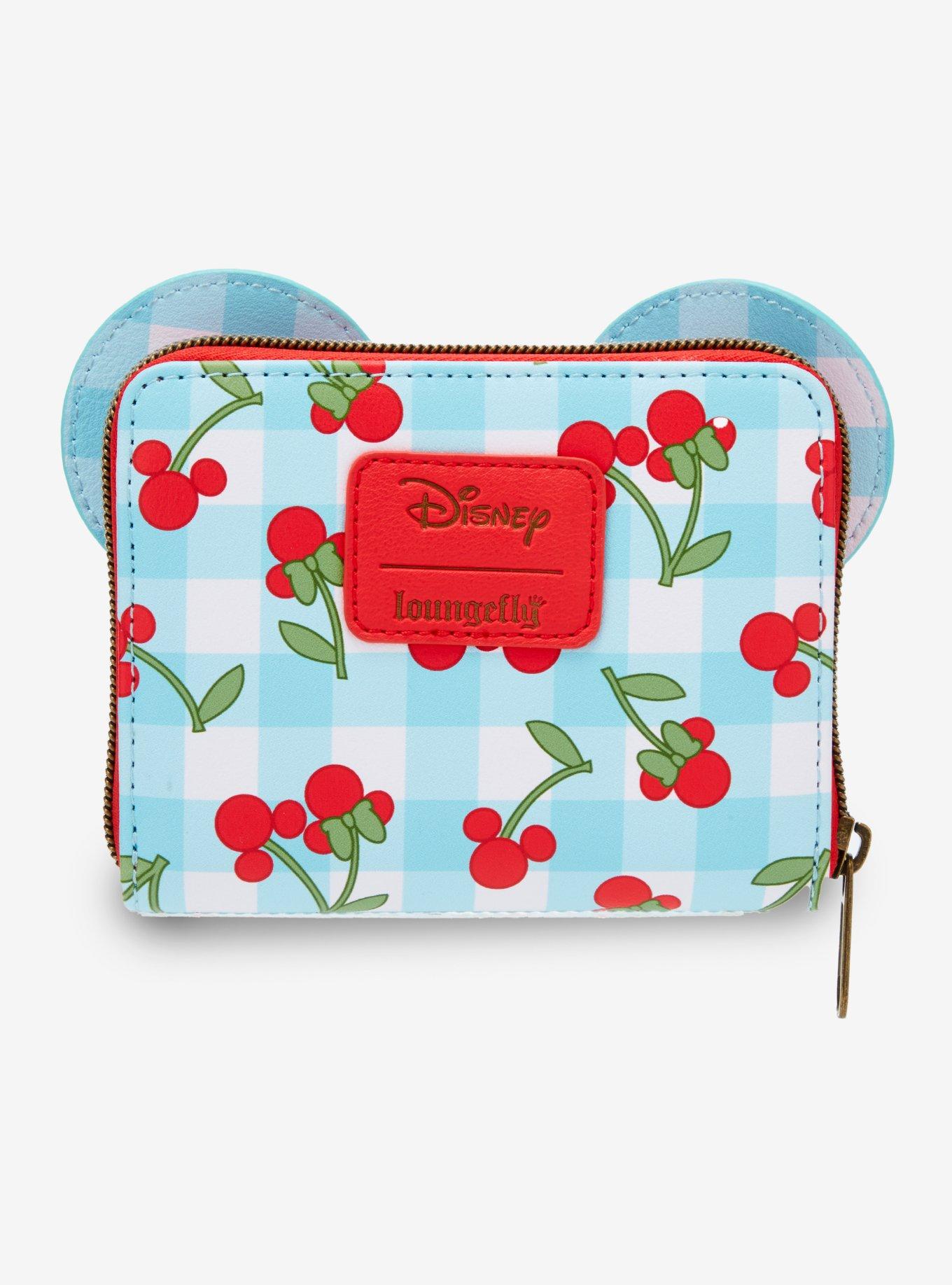Loungefly Disney Minnie Mouse Gingham Cherry Mini Wallet, , alternate