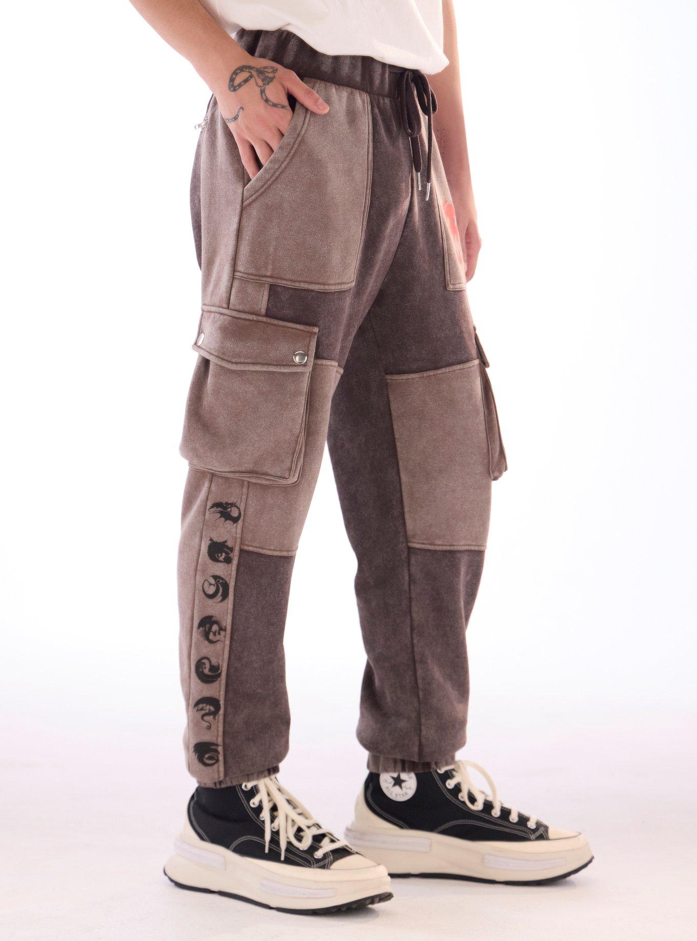 Our Universe How To Train Your Dragon Color-Block Dragon Icons Cargo Jogger Sweatpants, MULTI, alternate