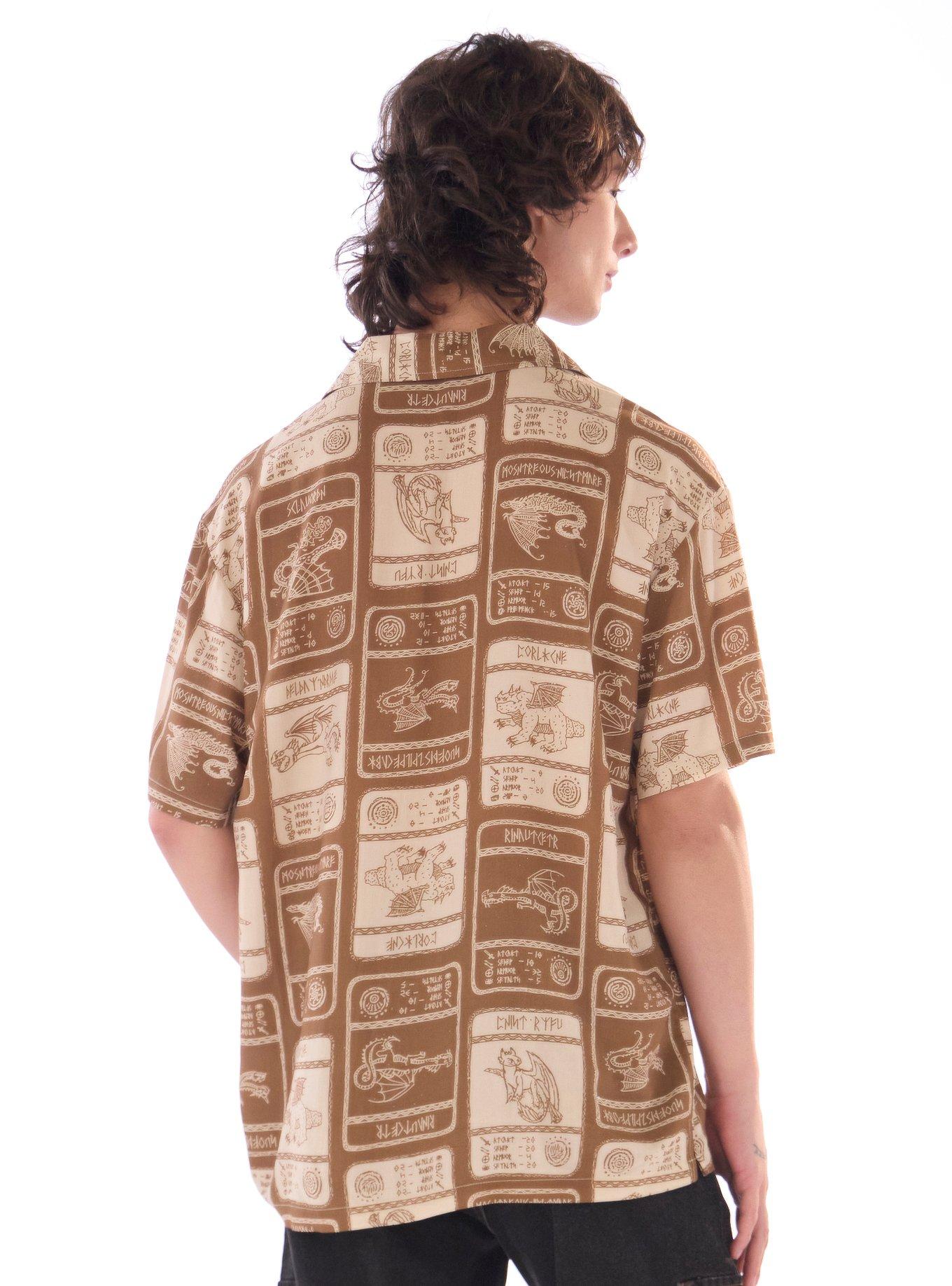 Our Universe How To Train Your Dragon Stat Cards Woven Button-Up, MULTI, alternate
