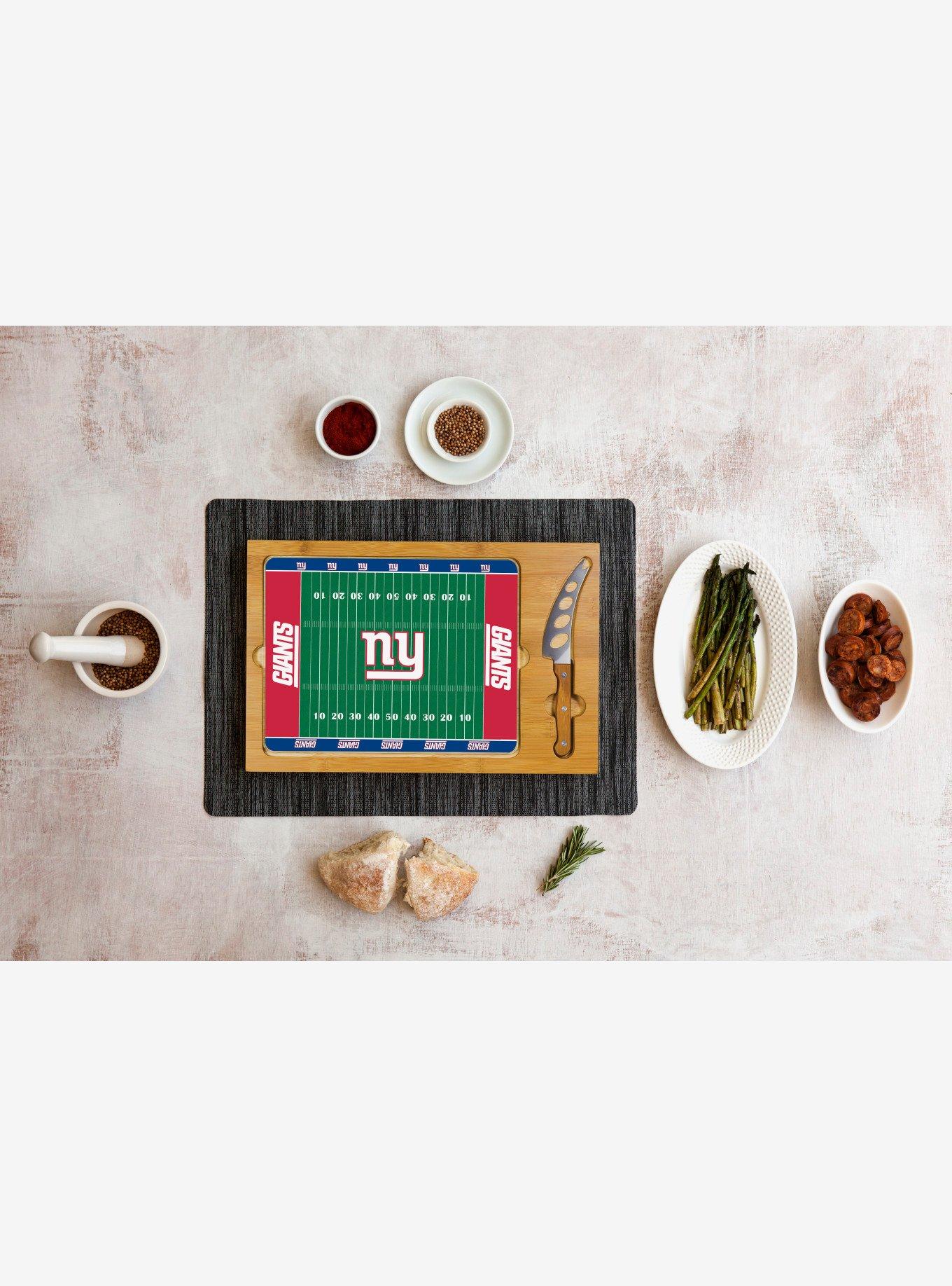 NFL New York Giants Football Field Glass Top Cutting Board & Knife, , alternate