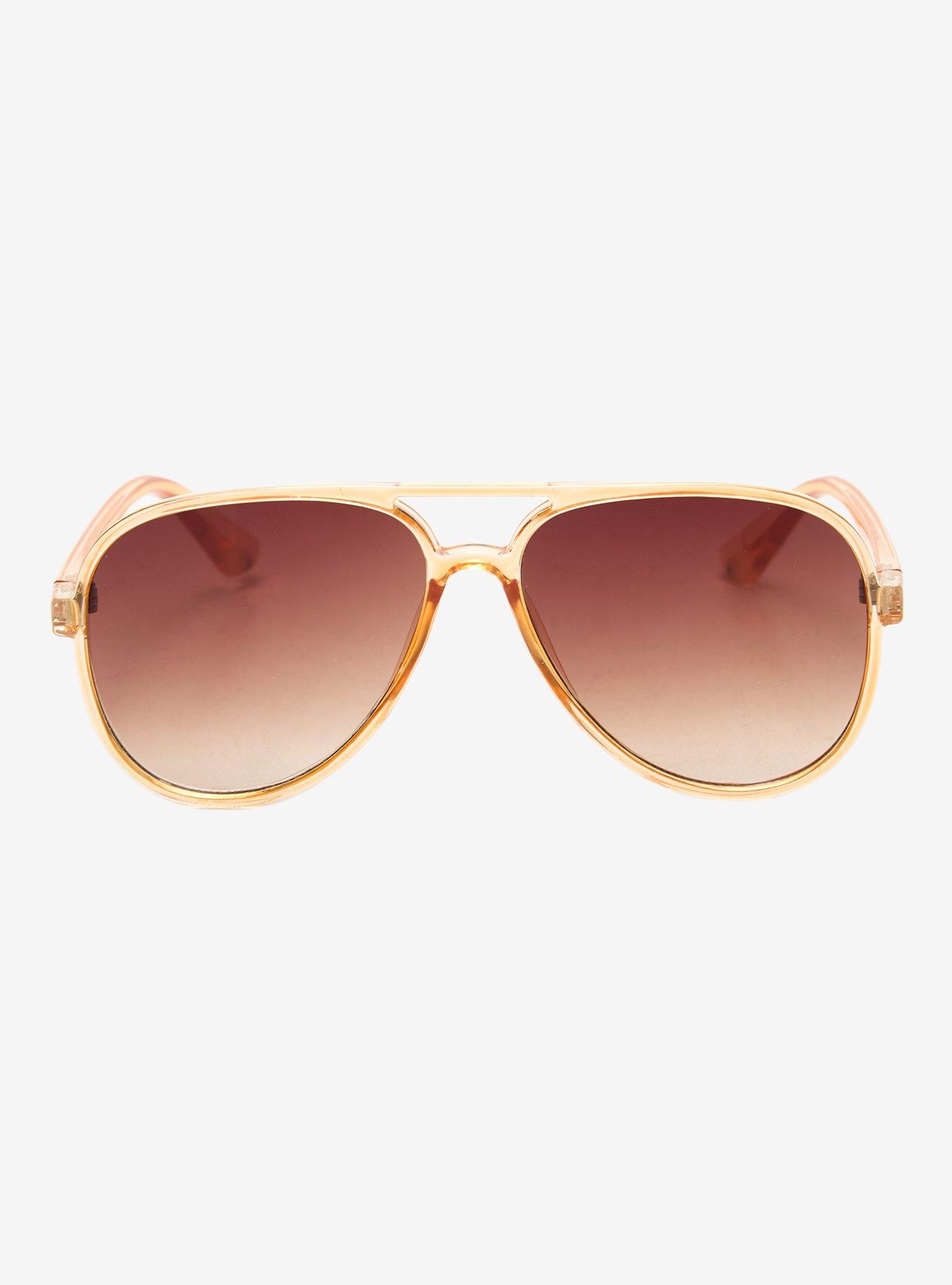 Gold Aviator Sunglasses, , alternate
