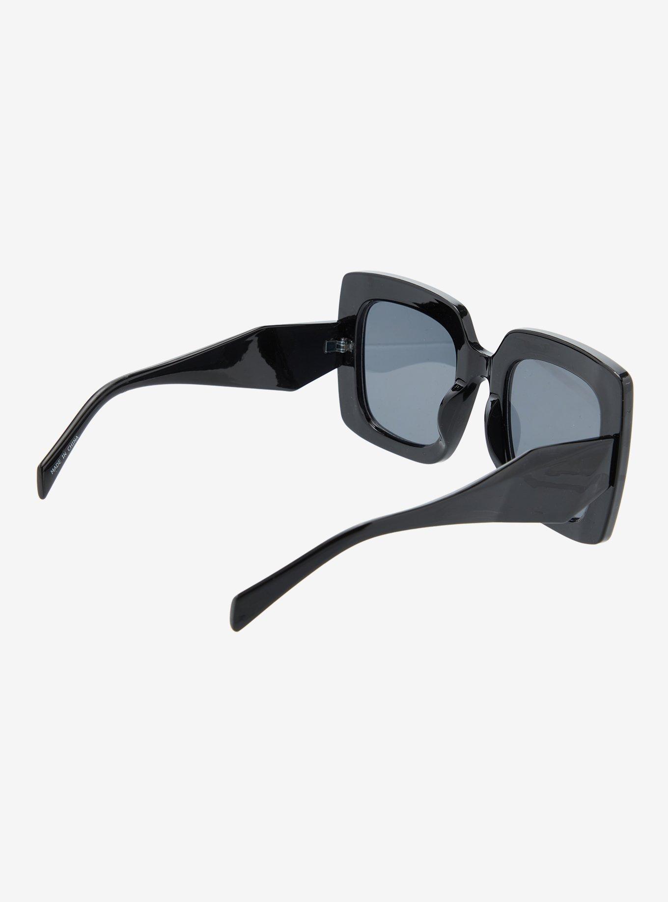 Black Large Square Sunglasses, , hi-res