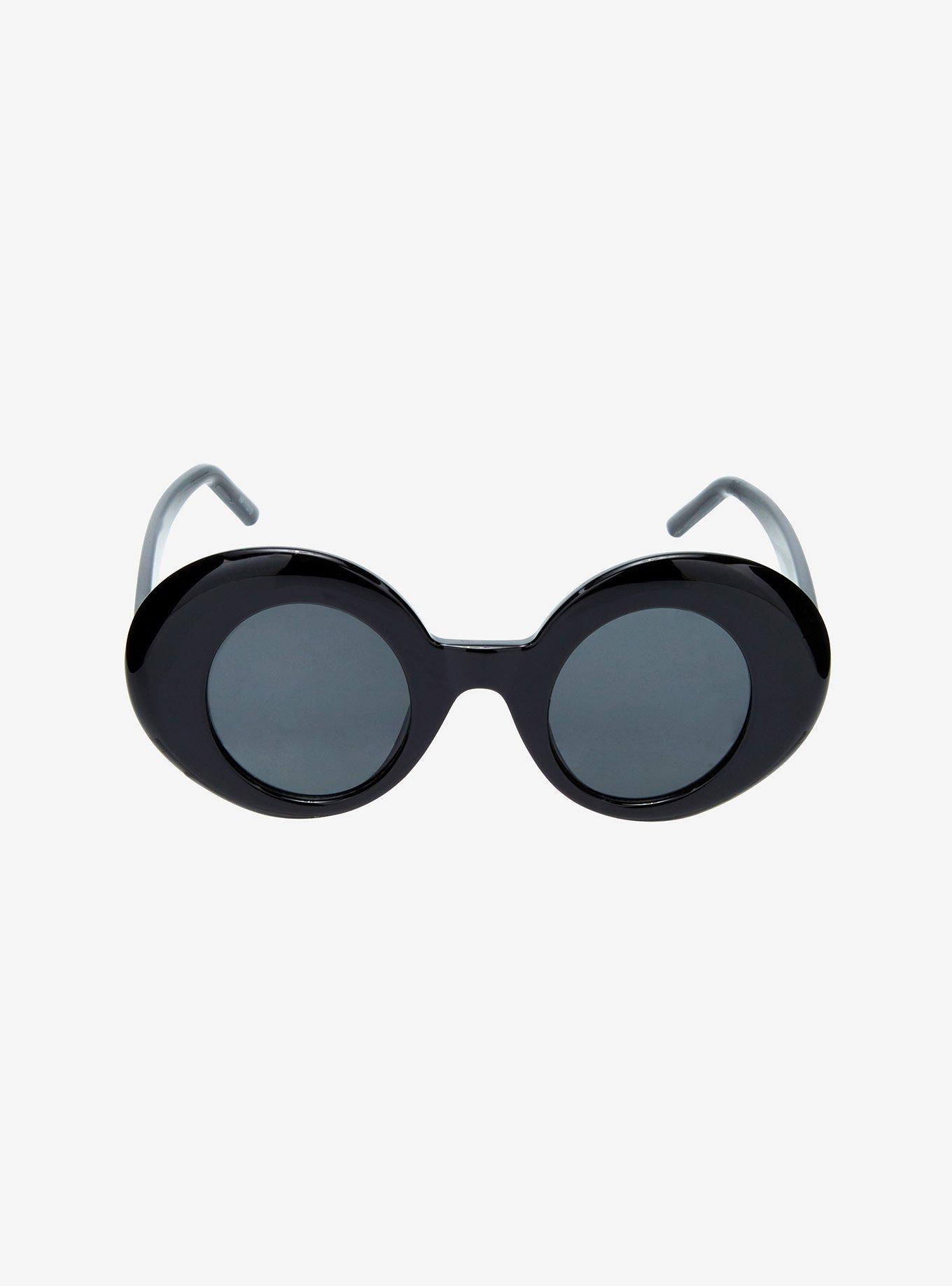 Black Bubble Round Sunglasses, , hi-res
