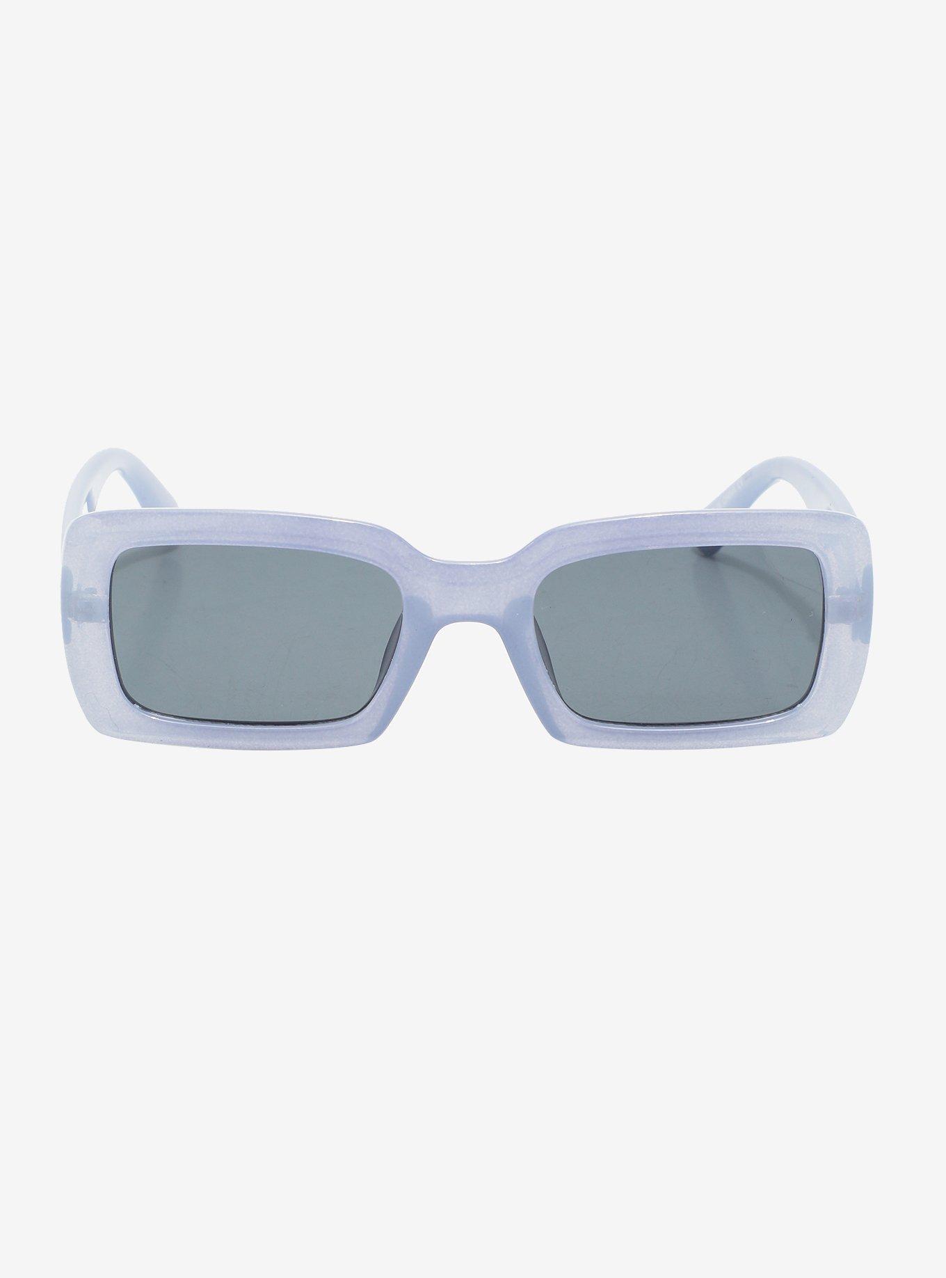 Purple Jelly Rectangle Sunglasses, , alternate