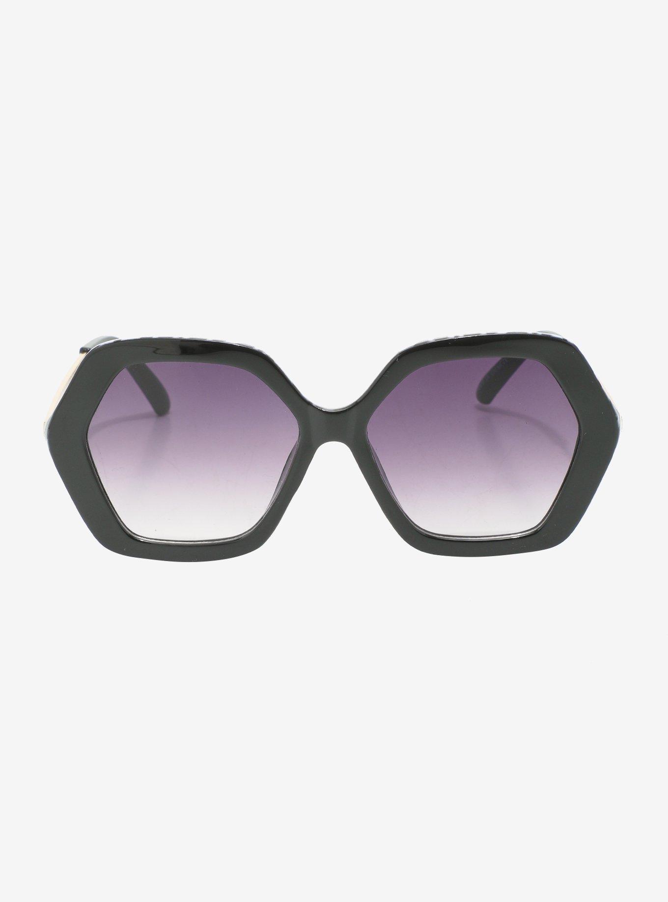 Zebra Hexagonal Sunglasses, , alternate