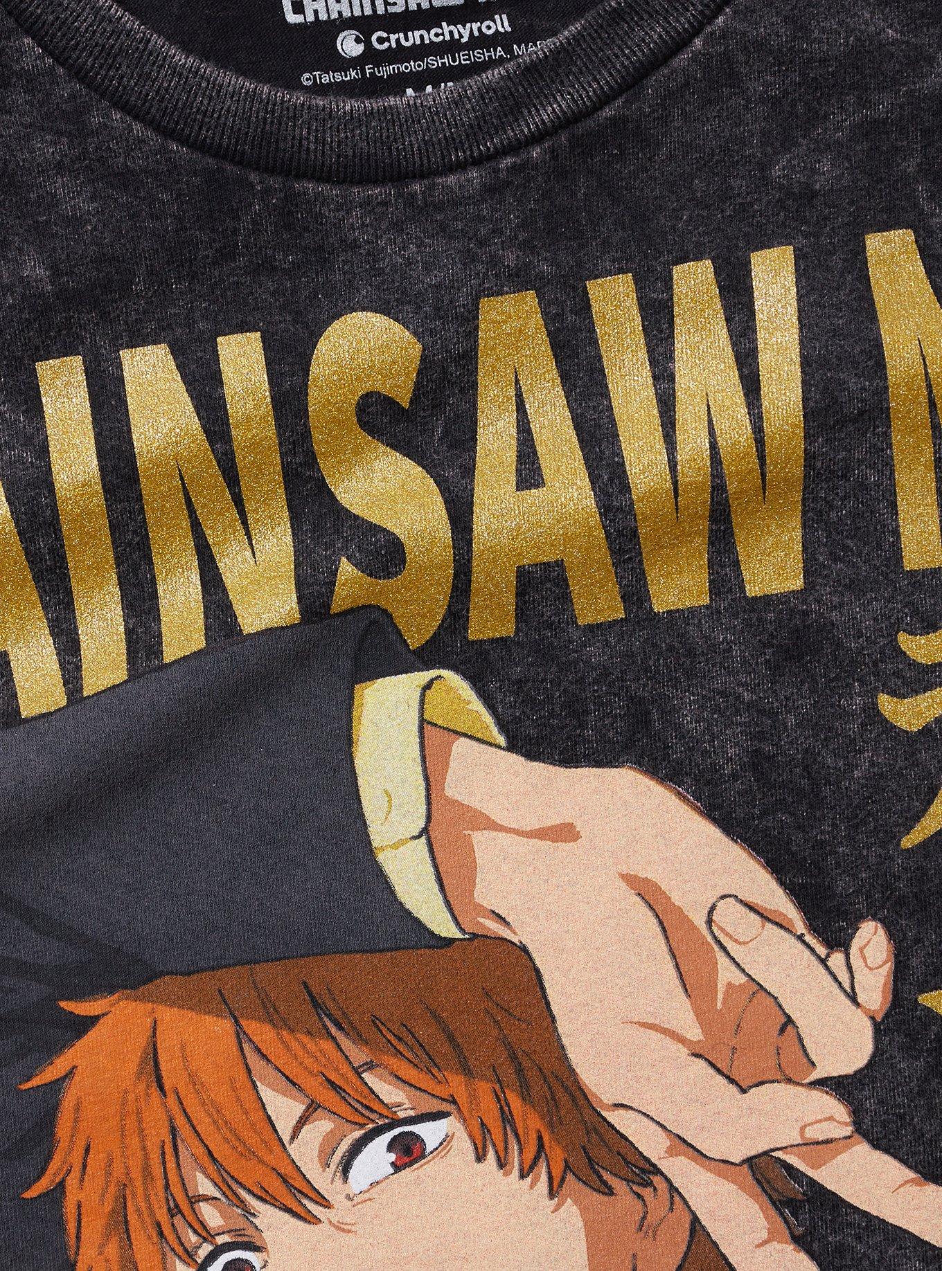 Chainsaw Man Denji Magazine Cover Dark Wash T-Shirt, MULTI, alternate