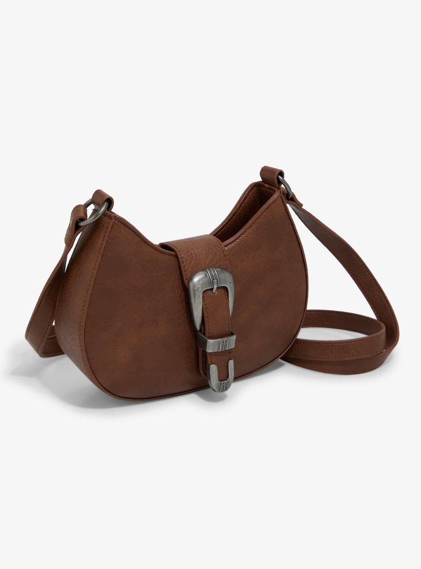 Brown Western Buckle Crossbody Bag, , hi-res