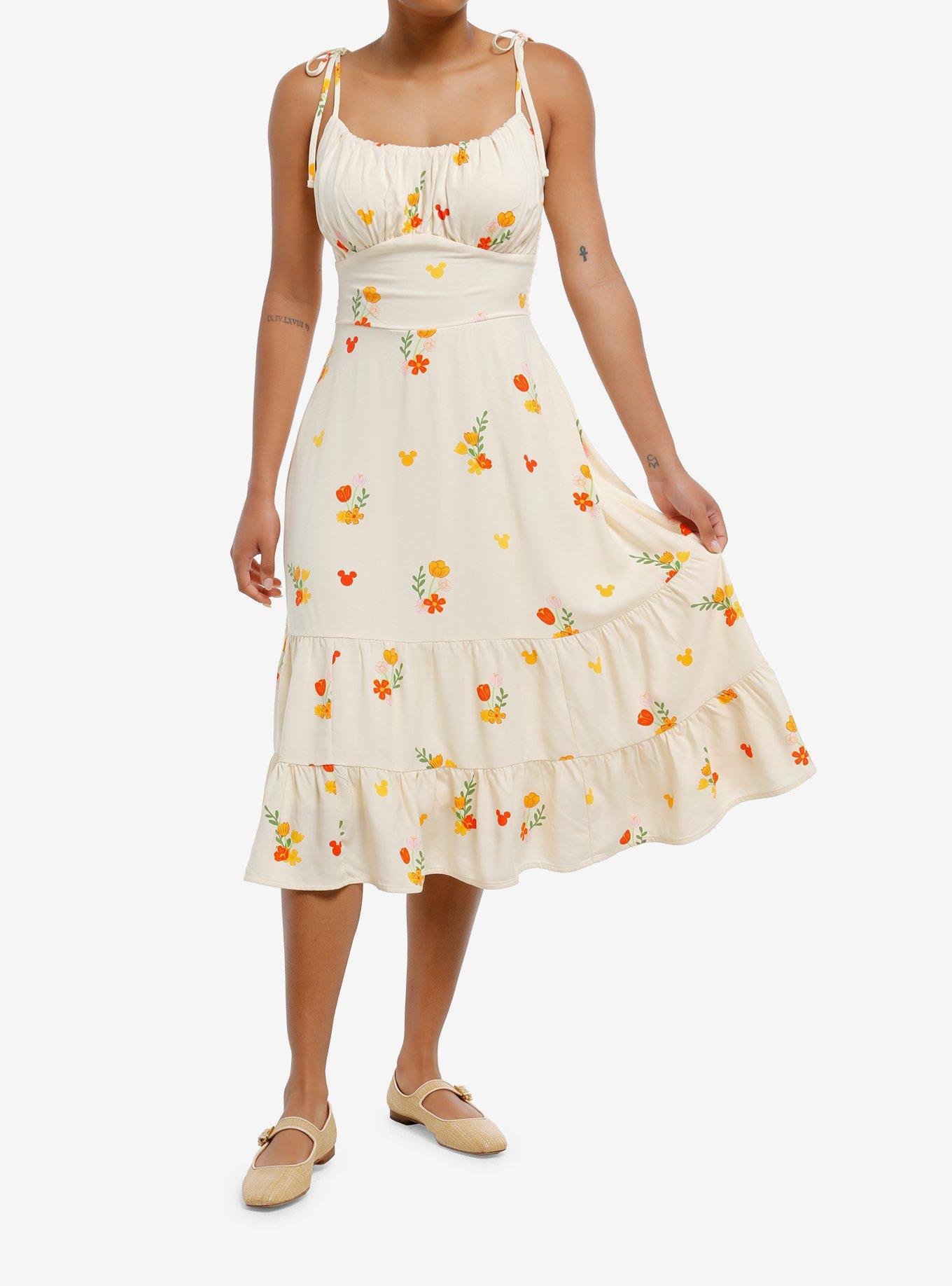 Her Universe Disney Mickey Mouse Summer Floral Midi Dress Her Universe Exclusive, , hi-res