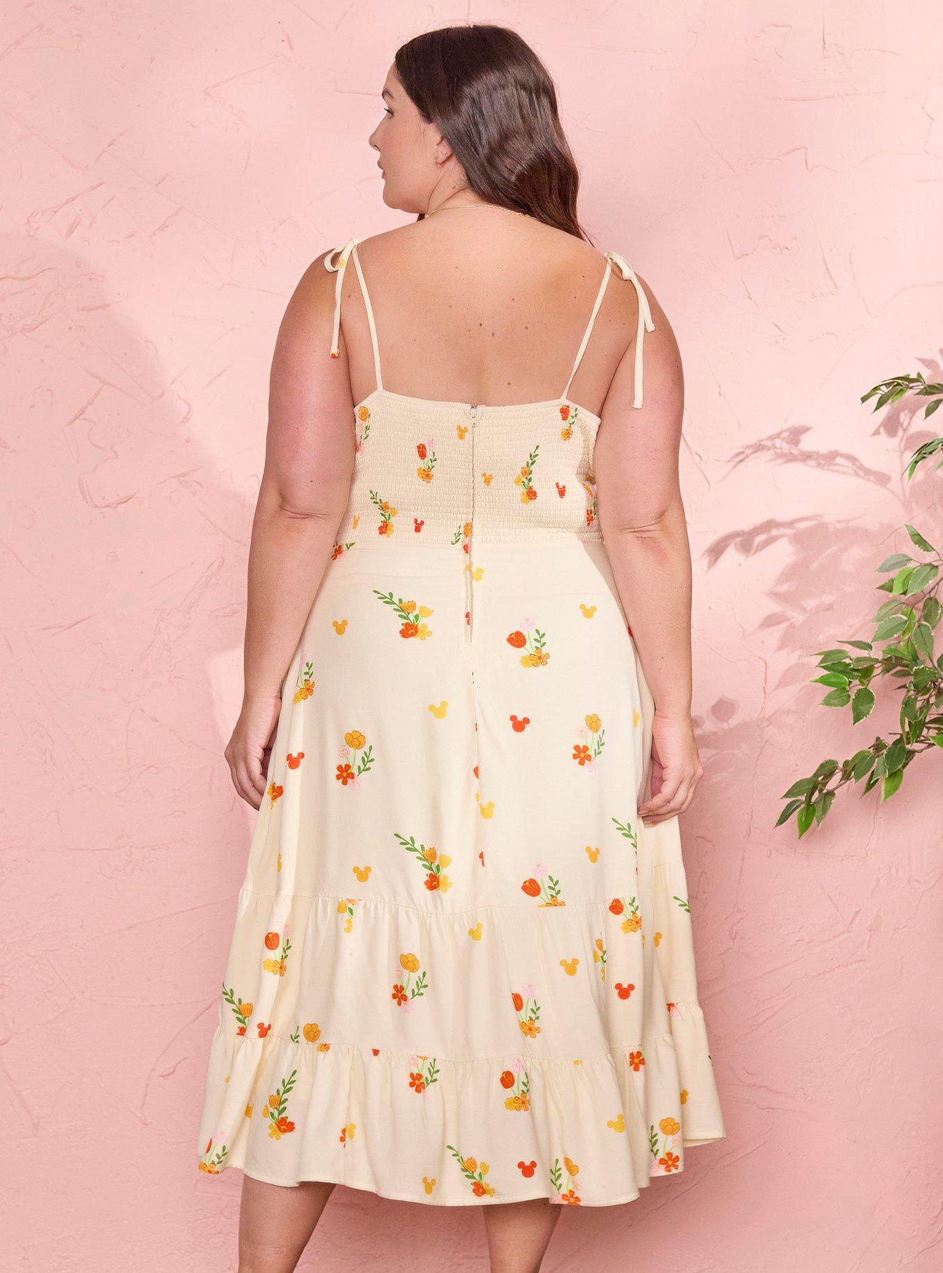 Her Universe Disney Mickey Mouse Summer Floral Midi Dress Plus Size Her Universe Exclusive, MULTI, alternate