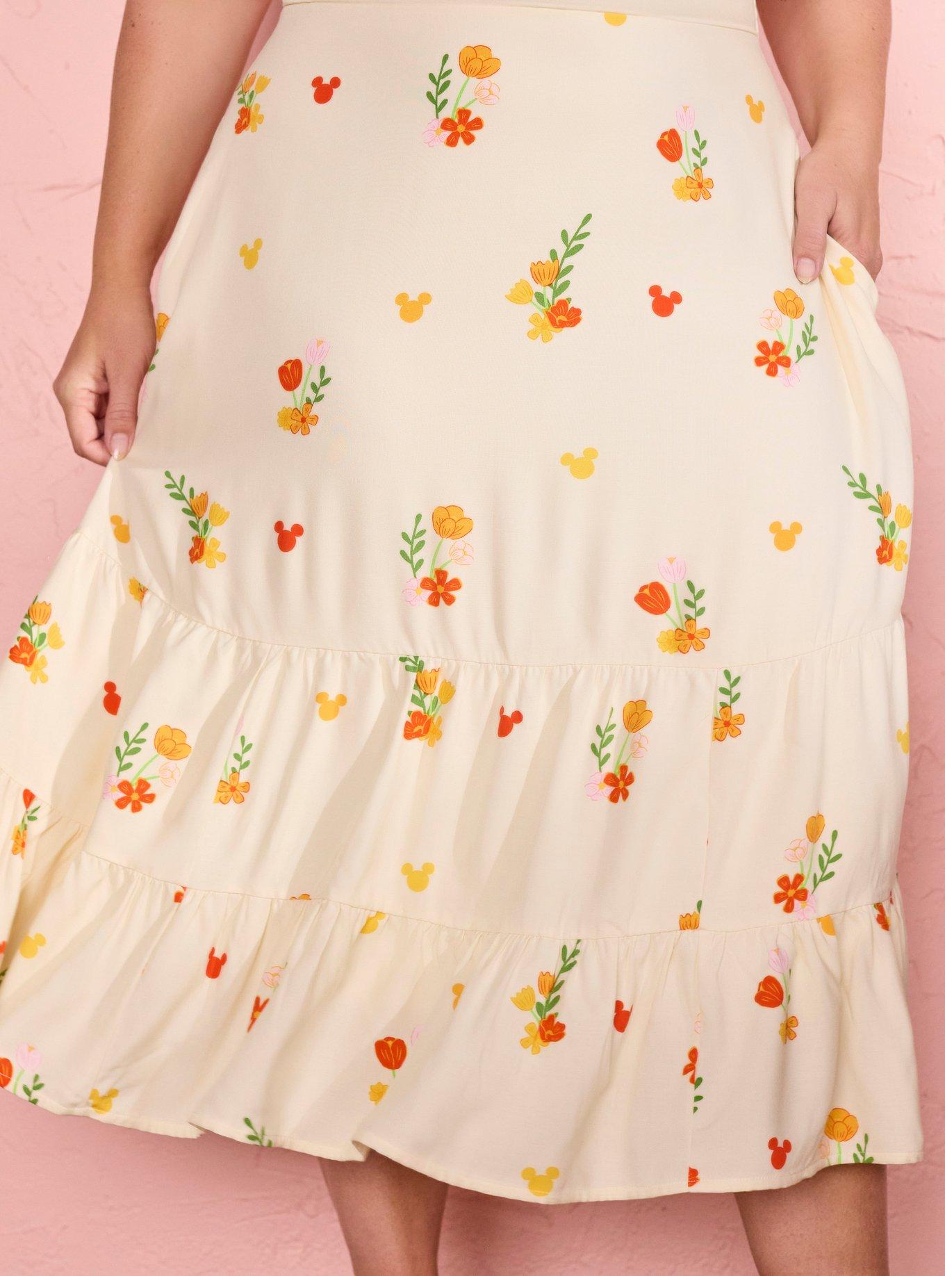 Her Universe Disney Mickey Mouse Summer Floral Midi Dress Plus Size Her Universe Exclusive, MULTI, alternate