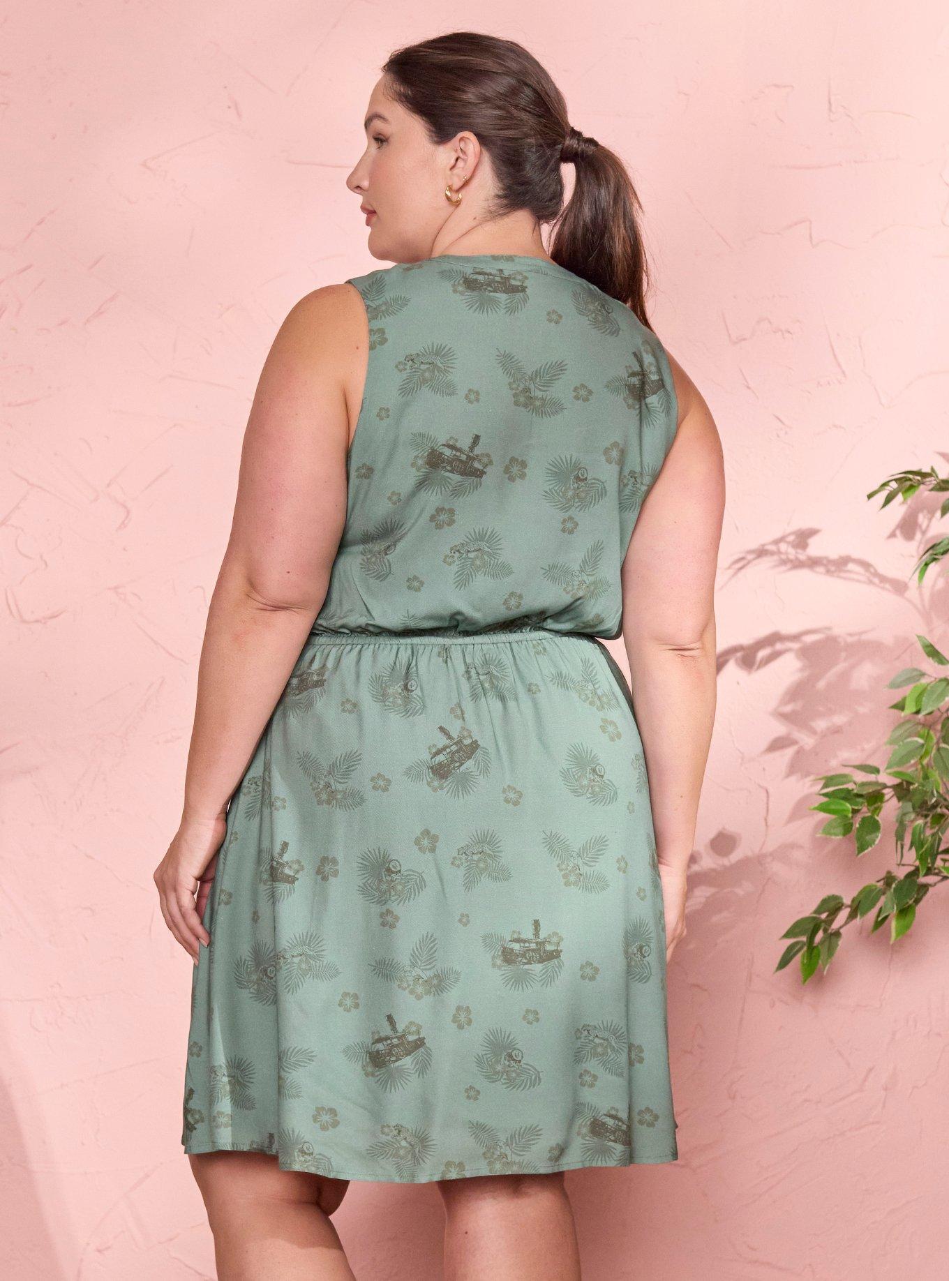 Her Universe Disney Jungle Cruise Icons Dress Plus Size Her Universe Exclusive, GREEN, alternate
