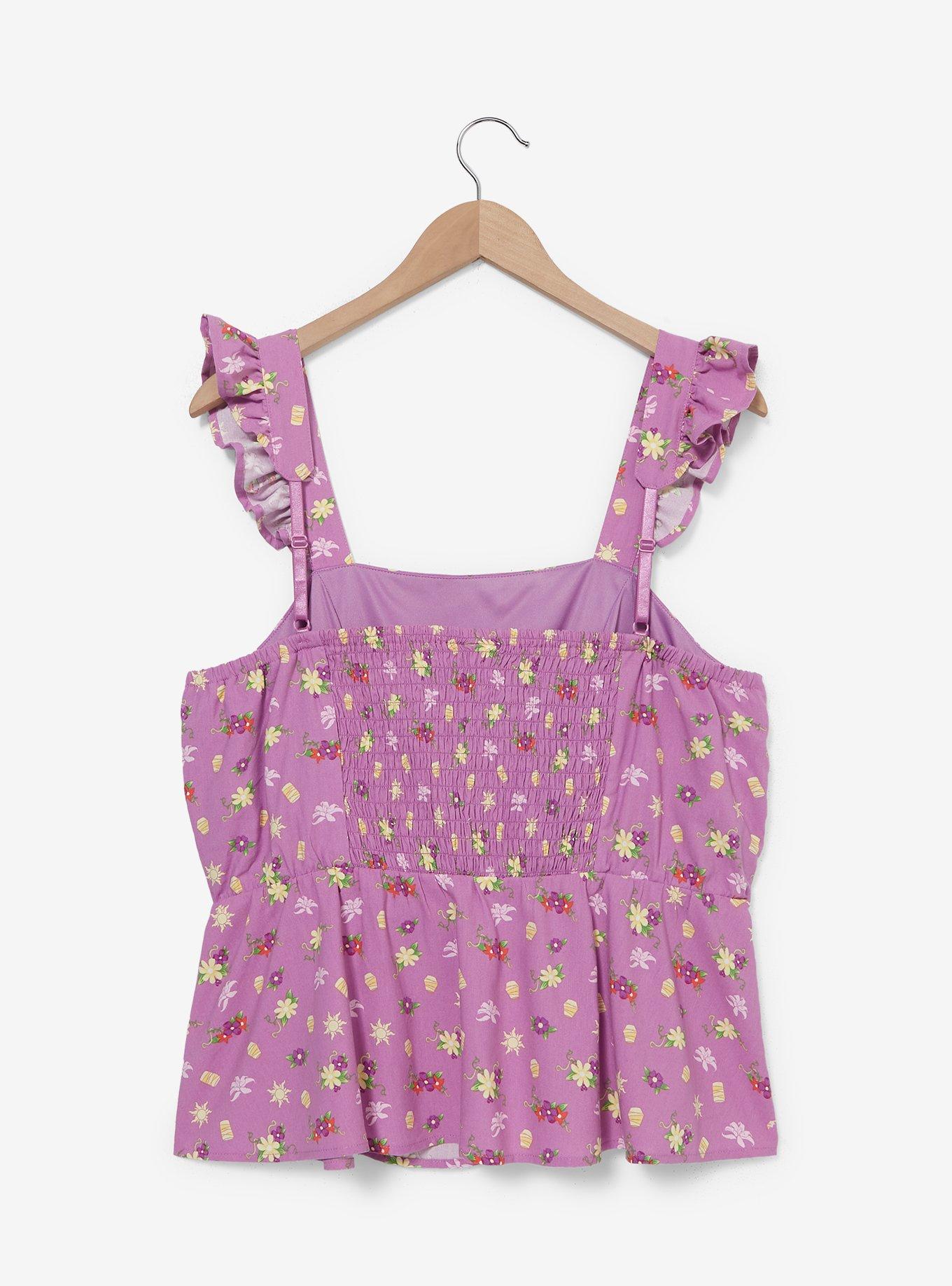Disney Tangled Icons Ruffled Tank Top Plus Size, , hi-res