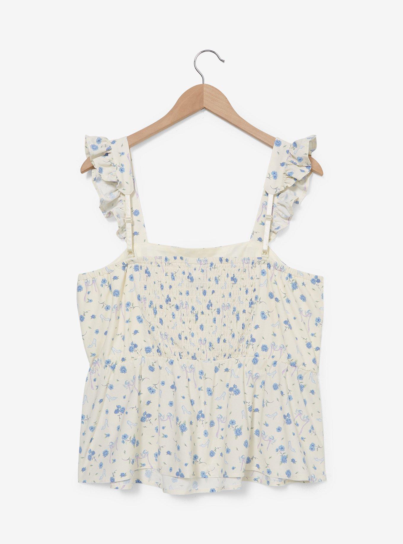 Disney Cinderella Floral Ruffled Tank Top Plus Size, , hi-res