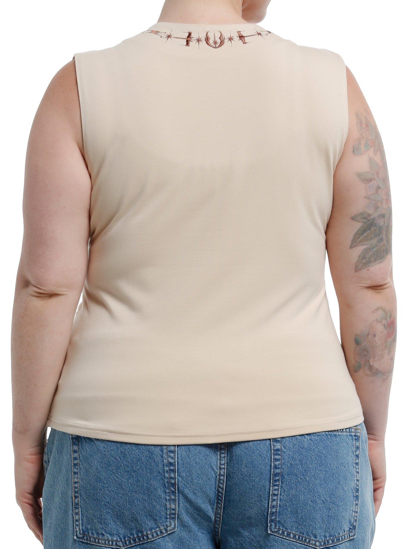 Her Universe Star Wars Rey Wrap Tank Top Plus Size Her Universe Exclusive, BEIGE, alternate