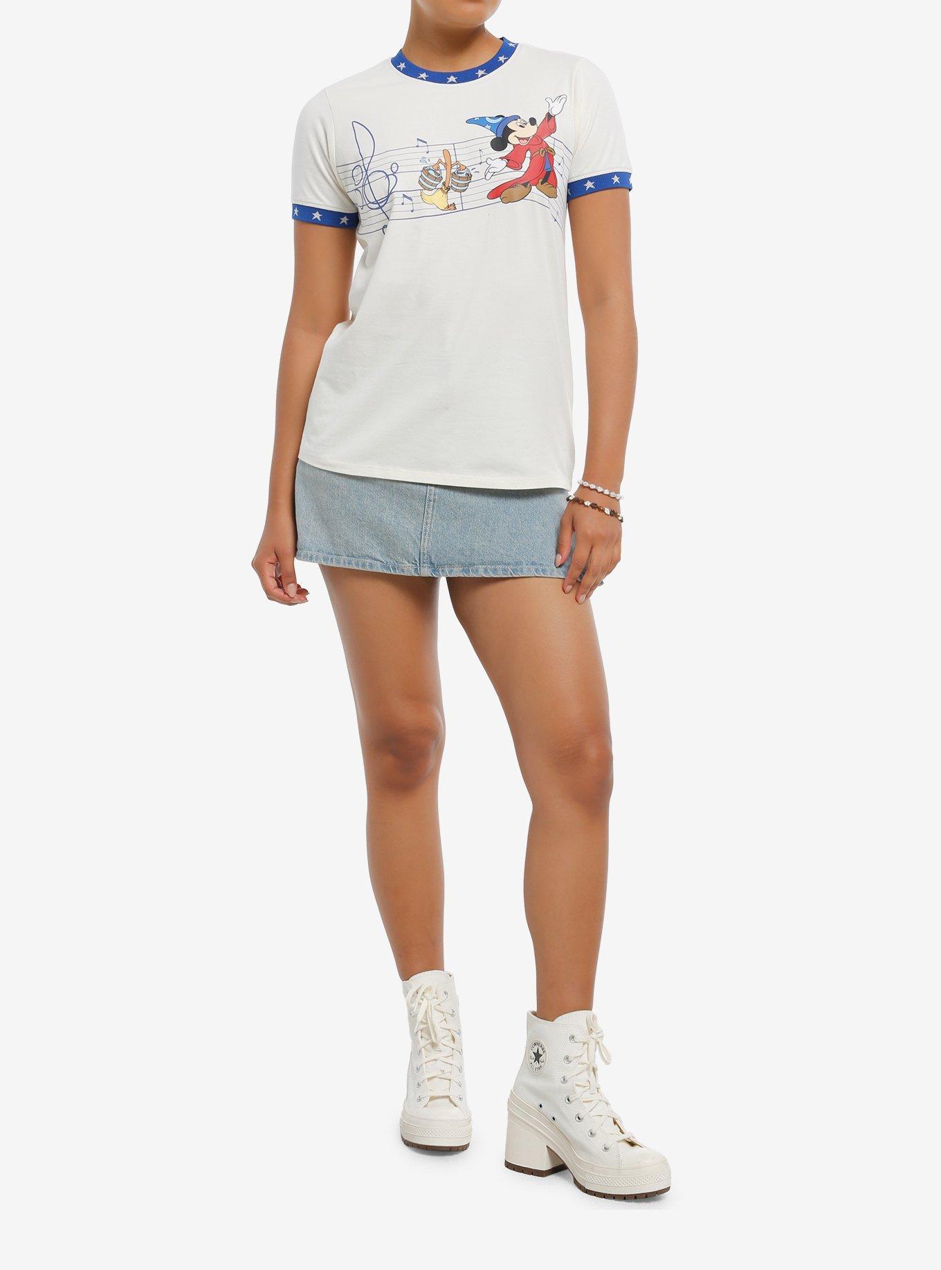 Her Universe Disney Fantasia The Sorcerer's Apprentice Mickey Mouse Girls Ringer T-Shirt, MULTI, alternate
